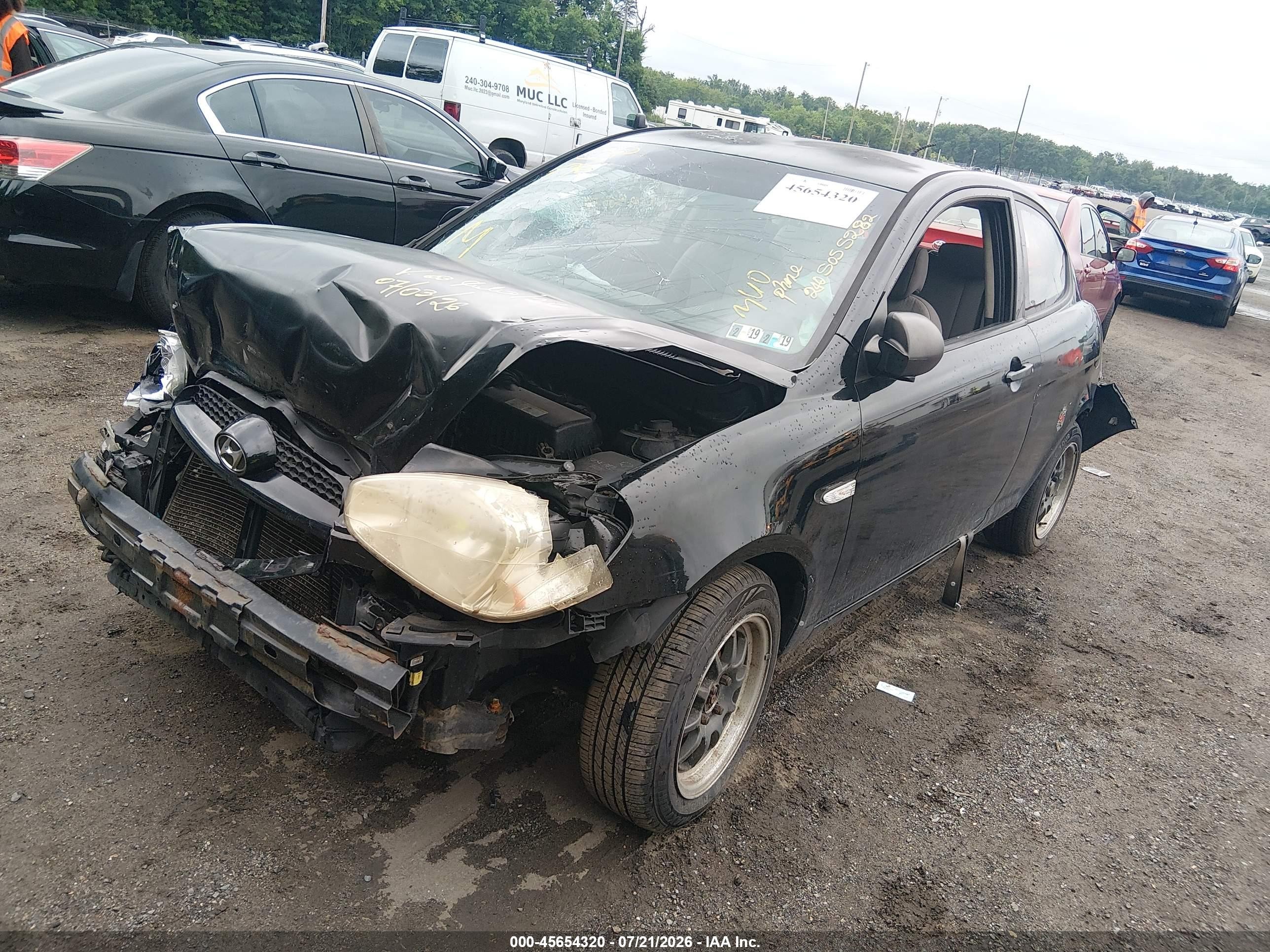 2007 Hyundai Accent Gs Black vin: KMHCM36C47U039225