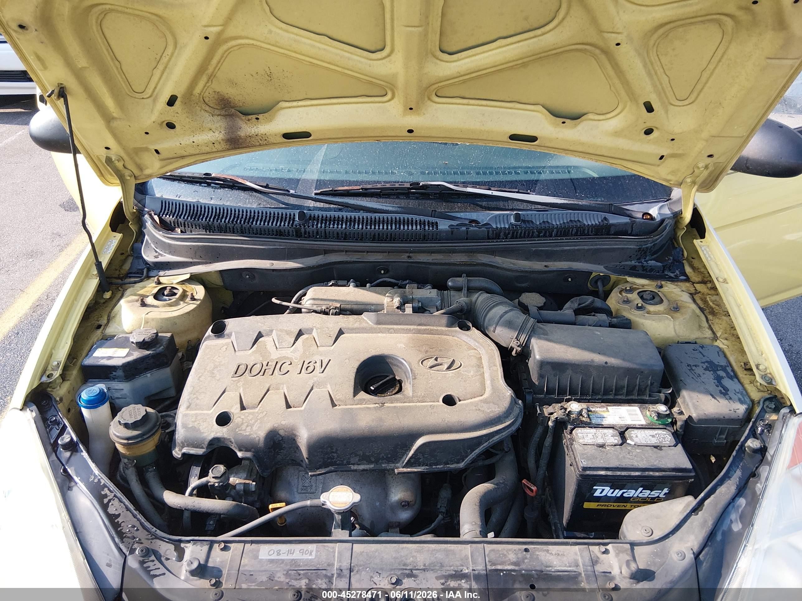 2008 Hyundai Accent Gs Yellow vin: KMHCM36C48U057466