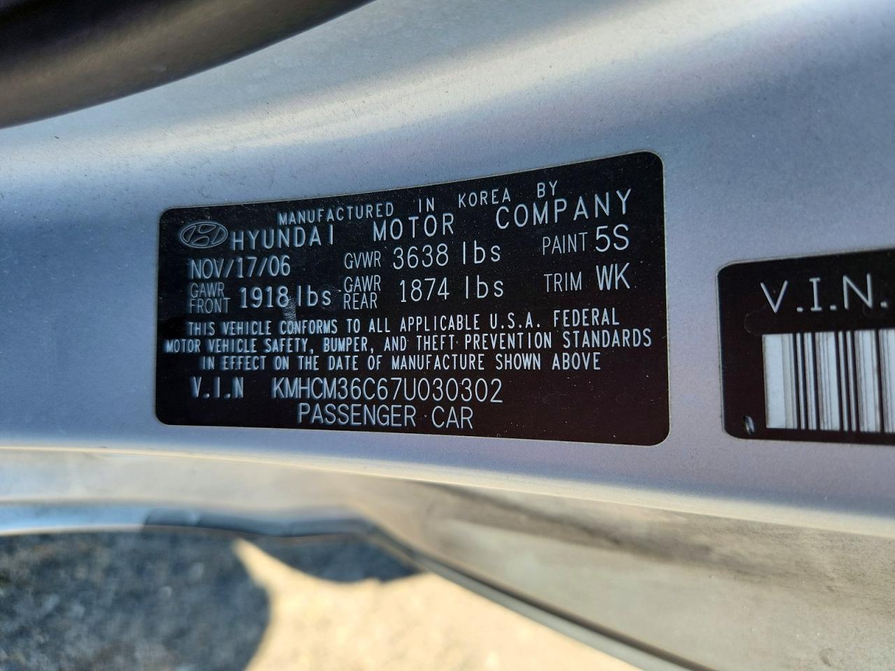 2007 Hyundai Accent Gs Серебряный vin: KMHCM36C67U030302