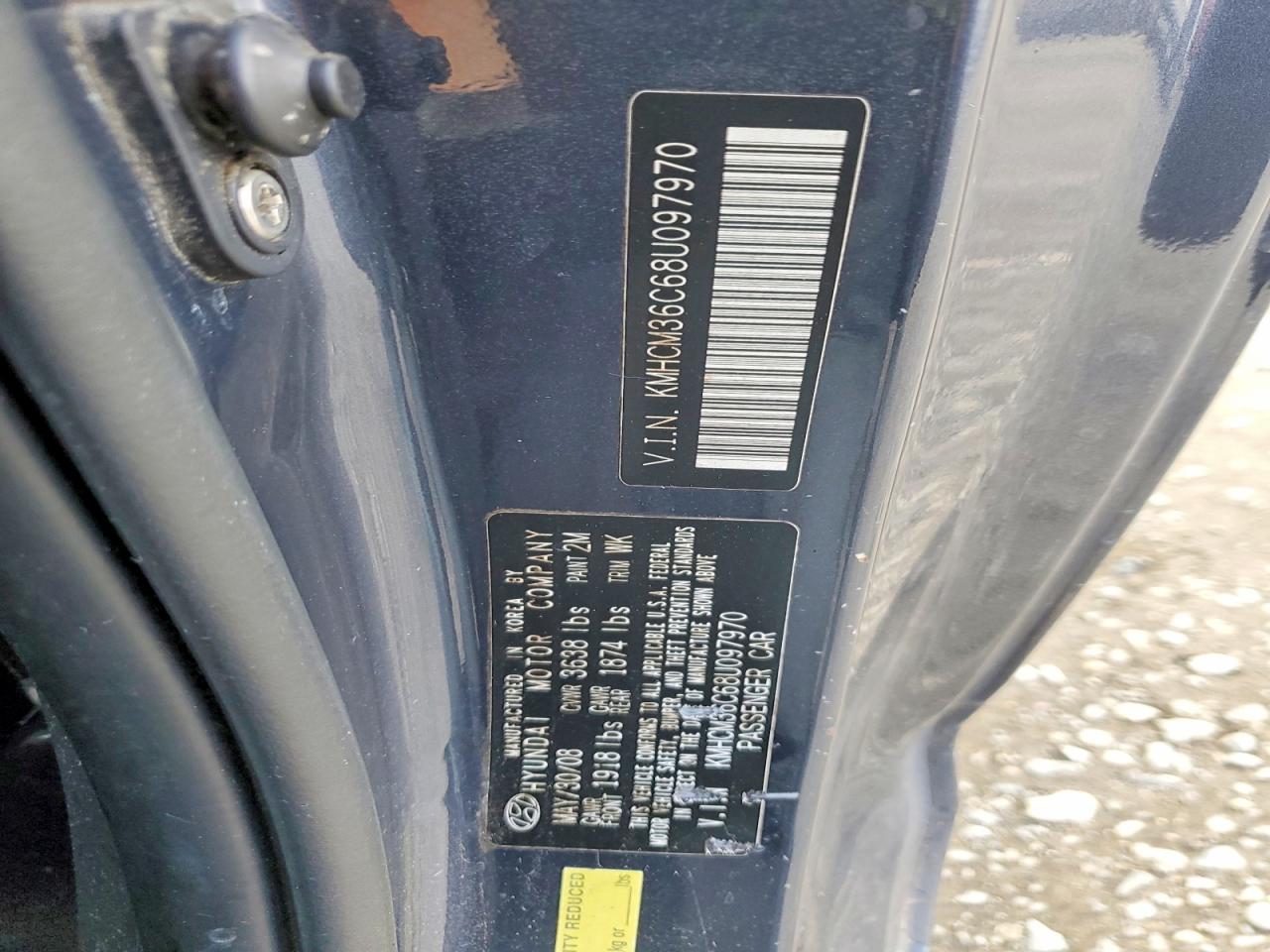 2008 Hyundai Accent Gs Серый vin: KMHCM36C68U097970