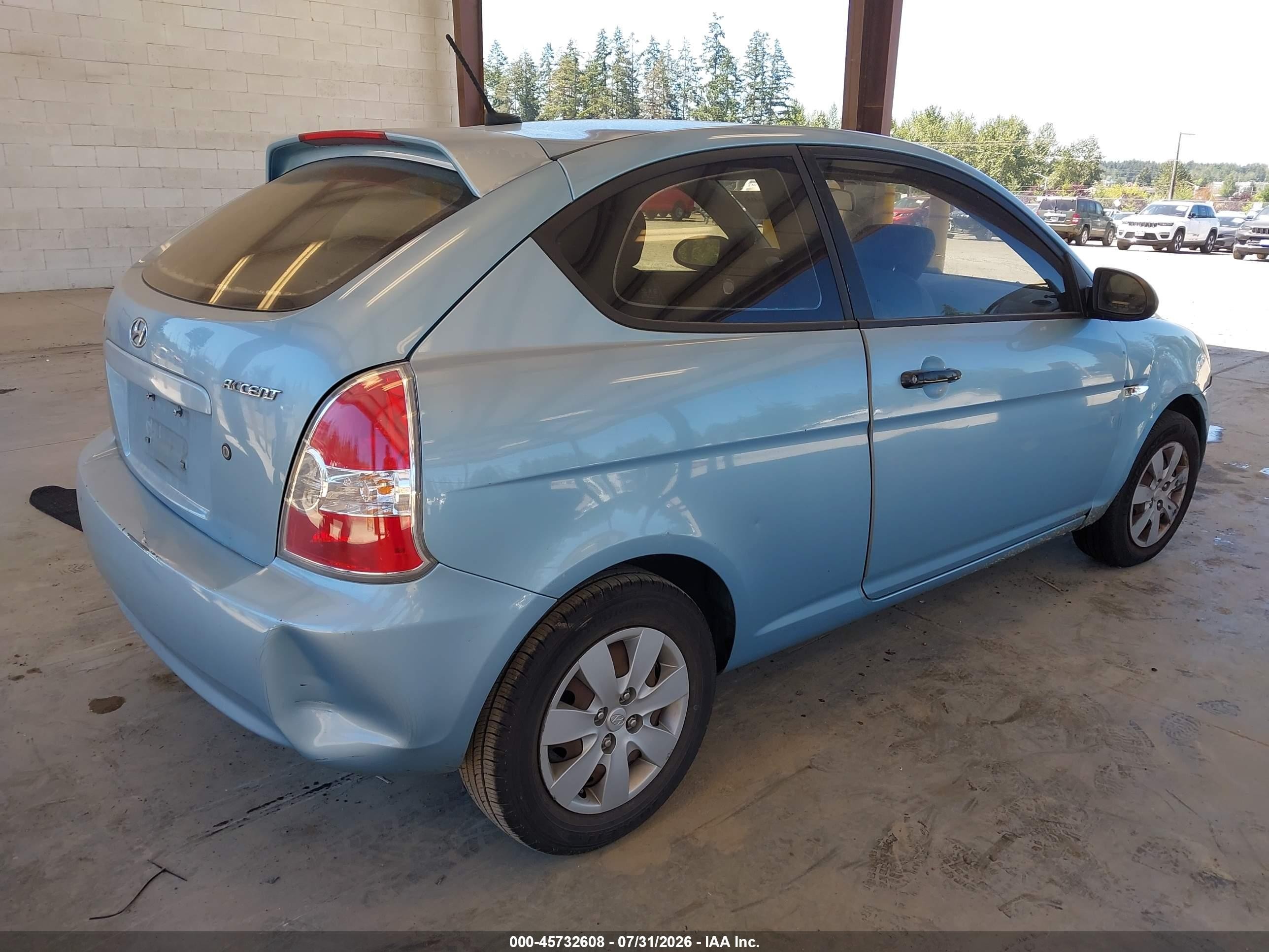 2009 Hyundai Accent Gs Blue vin: KMHCM36C69U117121