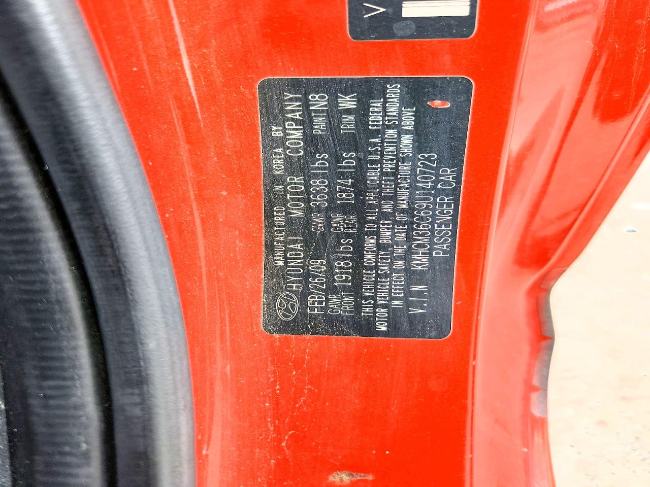 2009 Hyundai Accent Gs Orange vin: KMHCM36C69U140723