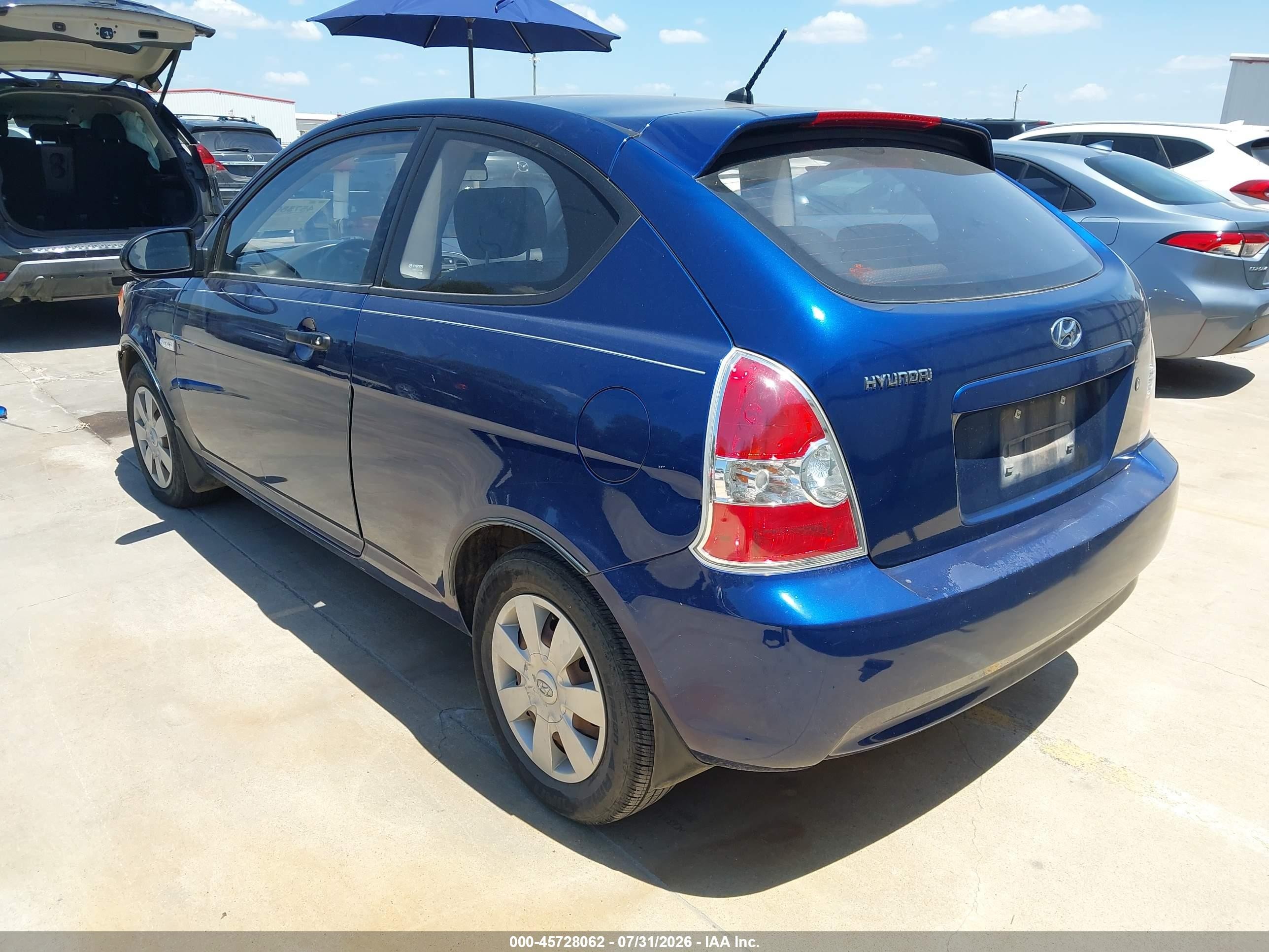 2007 Hyundai Accent Gs Синий vin: KMHCM36C77U036352