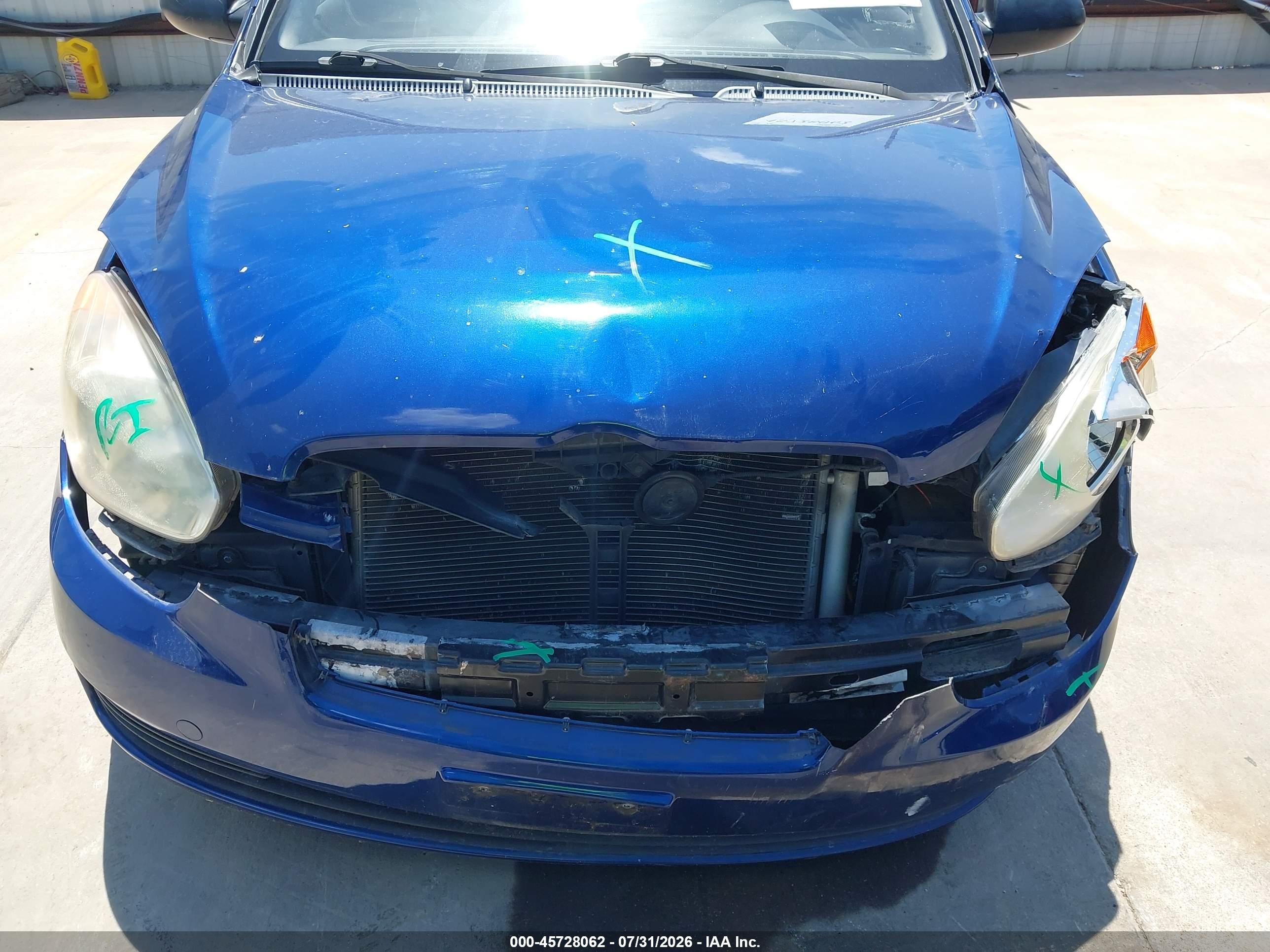 2007 Hyundai Accent Gs Синий vin: KMHCM36C77U036352