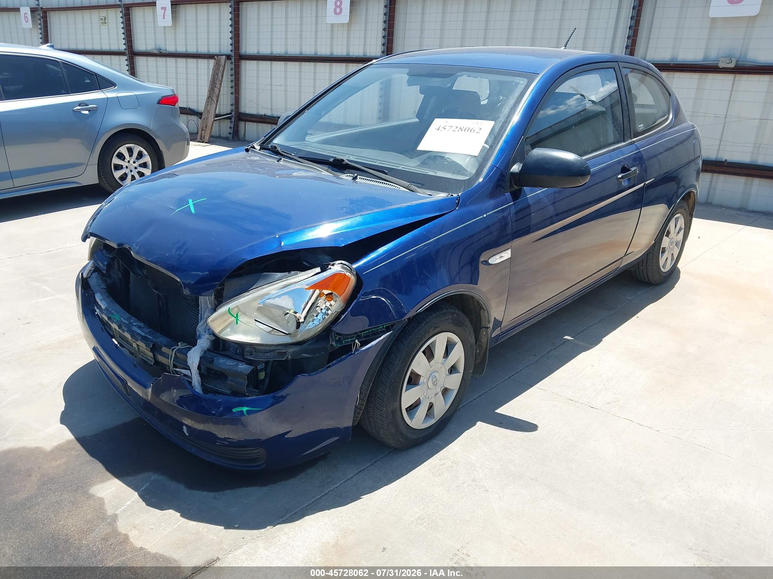 2007 Hyundai Accent Gs Синий vin: KMHCM36C77U036352