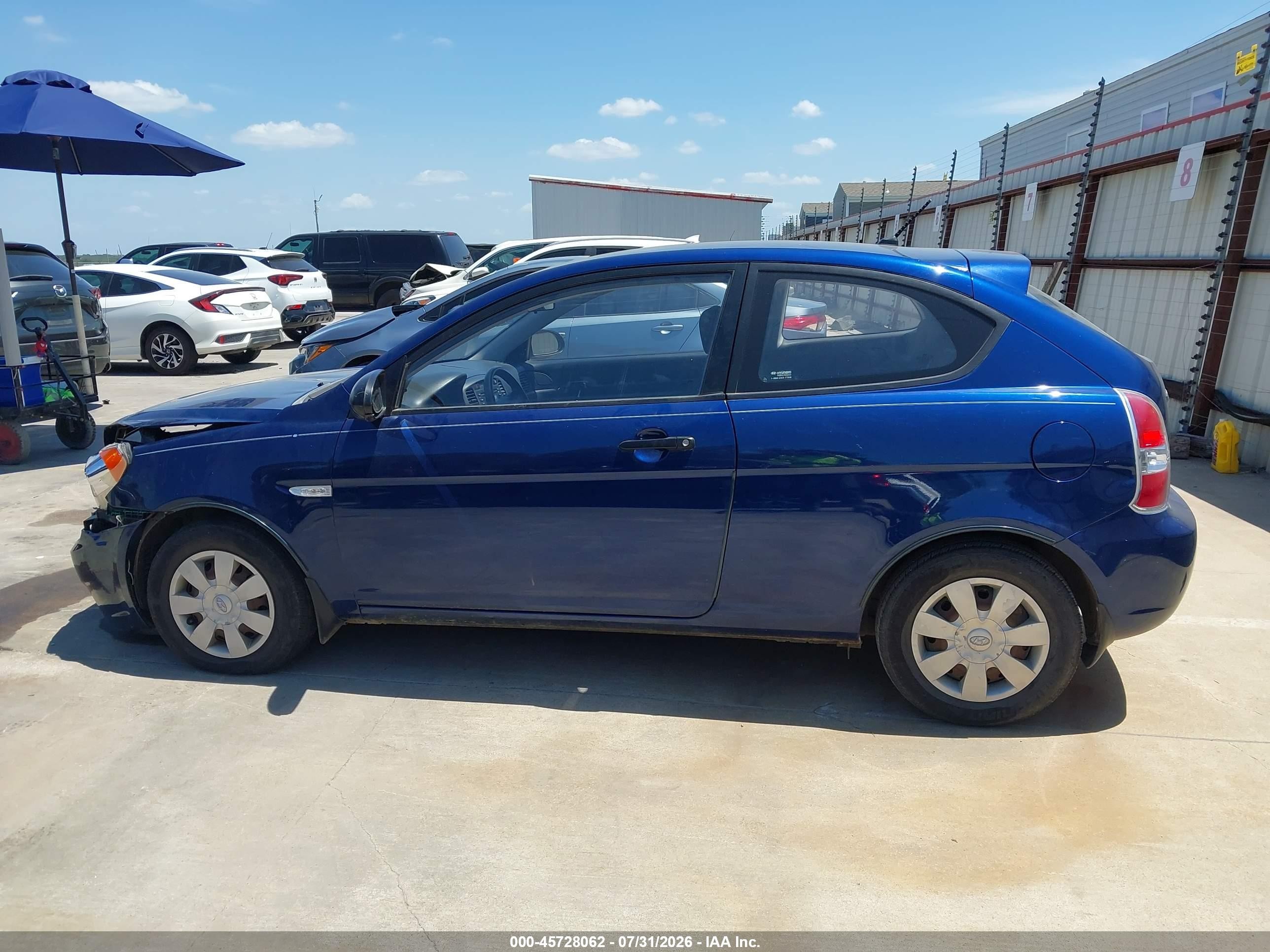 2007 Hyundai Accent Gs Синий vin: KMHCM36C77U036352