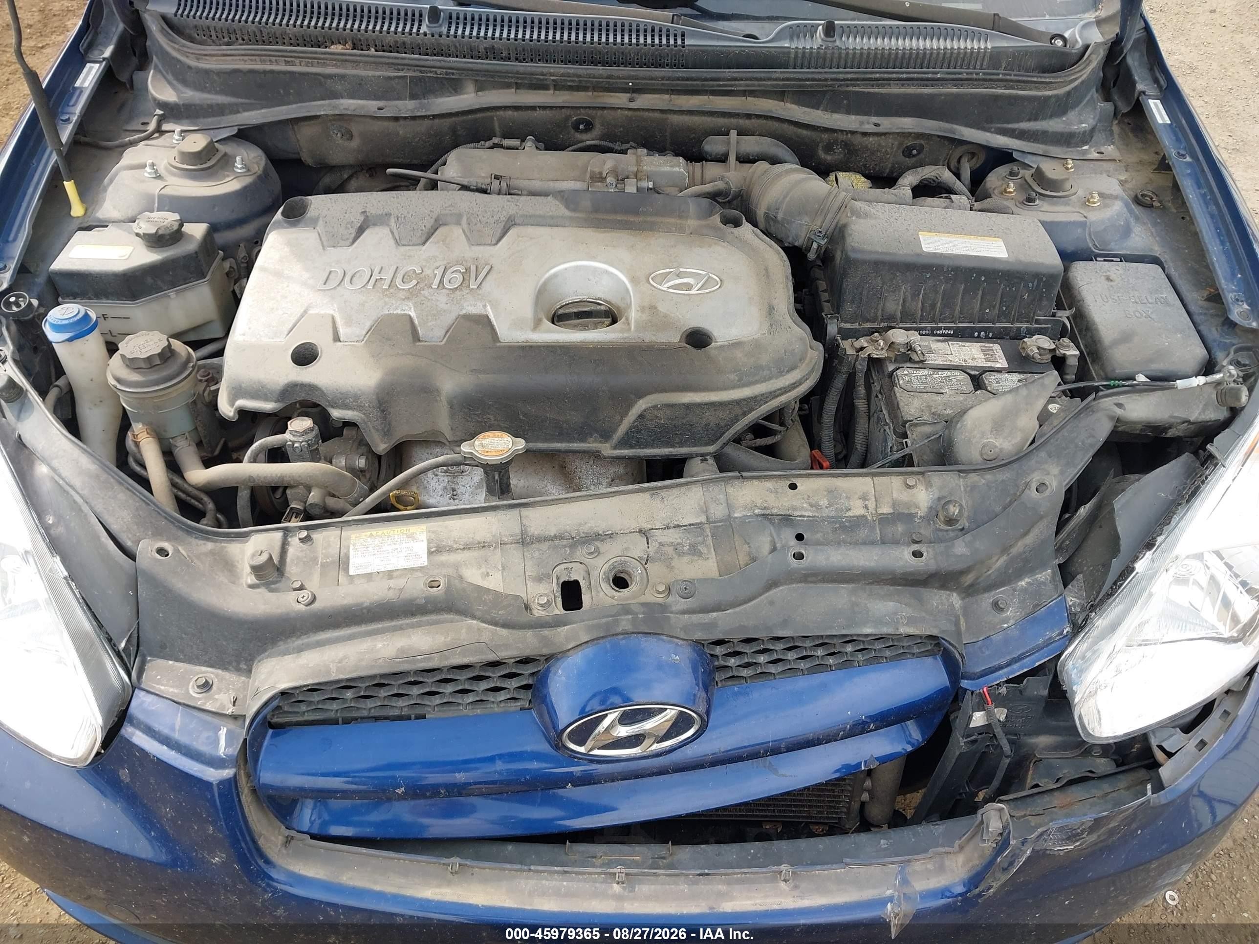 2007 Hyundai Accent Gs Синий vin: KMHCM36C87U015820