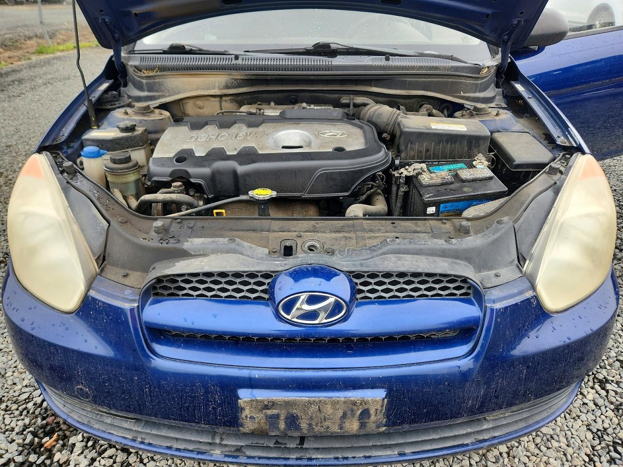 2007 Hyundai Accent Gs Blue vin: KMHCM36C87U038661