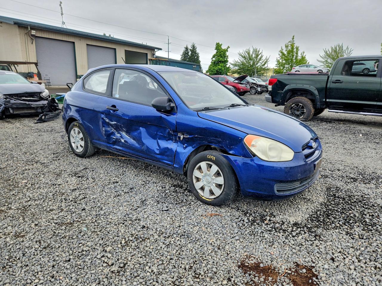 2007 Hyundai Accent Gs Blue vin: KMHCM36C87U038661