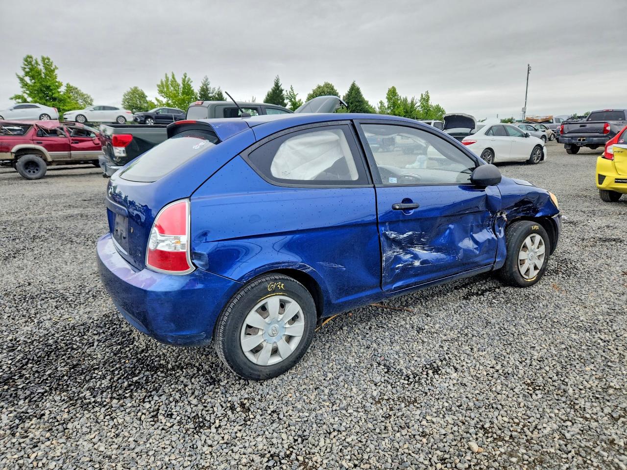 2007 Hyundai Accent Gs Blue vin: KMHCM36C87U038661