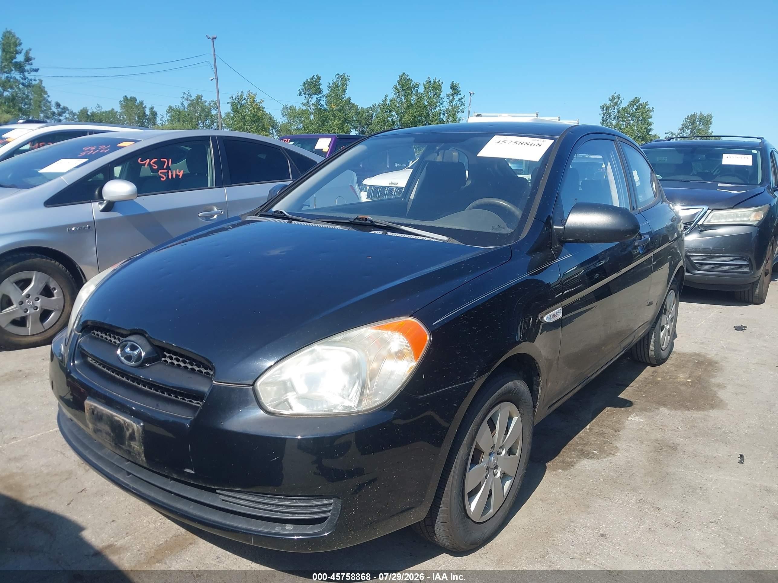 2009 Hyundai Accent Gs Black vin: KMHCM36C89U131277