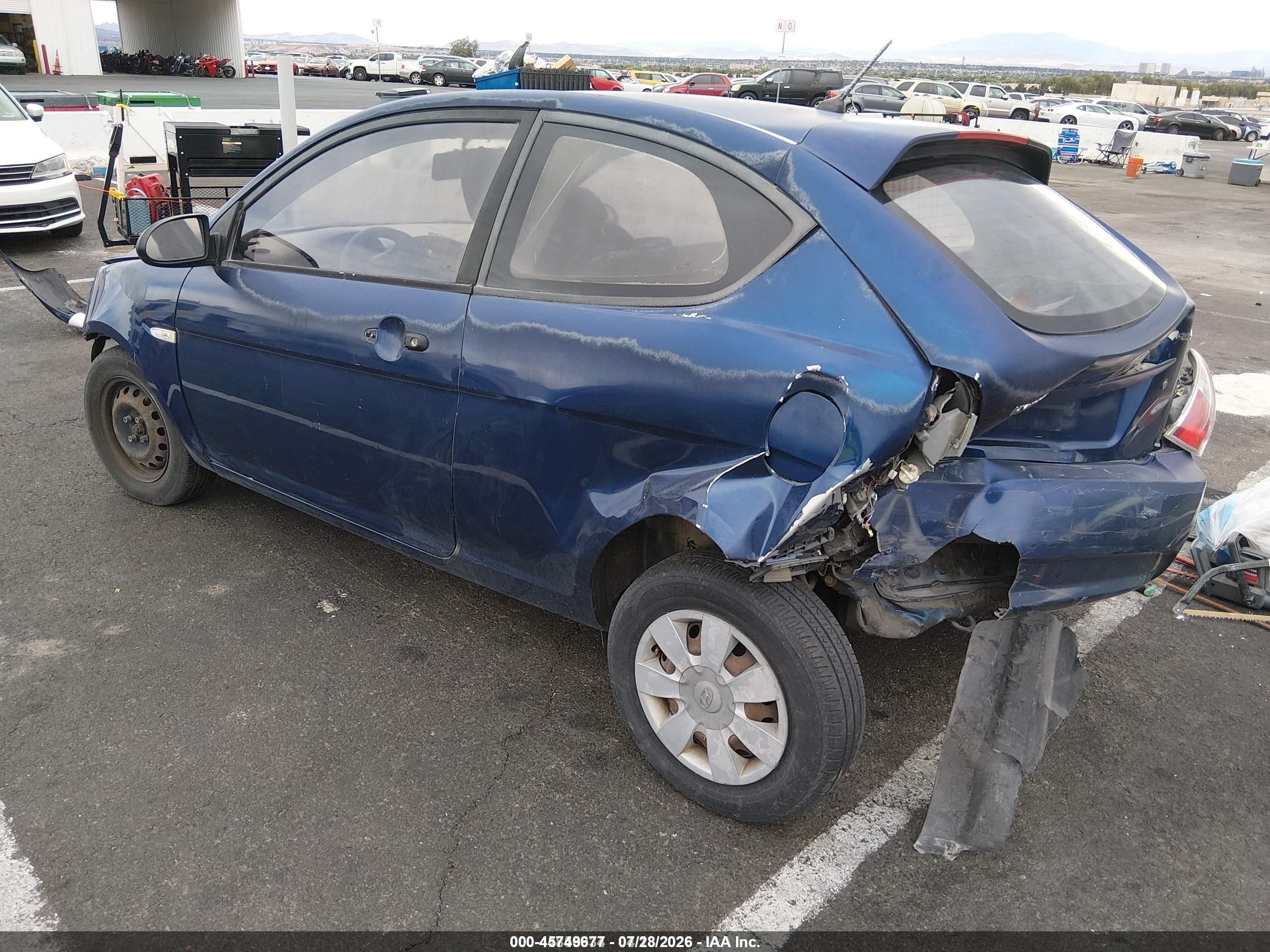 2007 Hyundai Accent Gs Blue vin: KMHCM36C97U016636