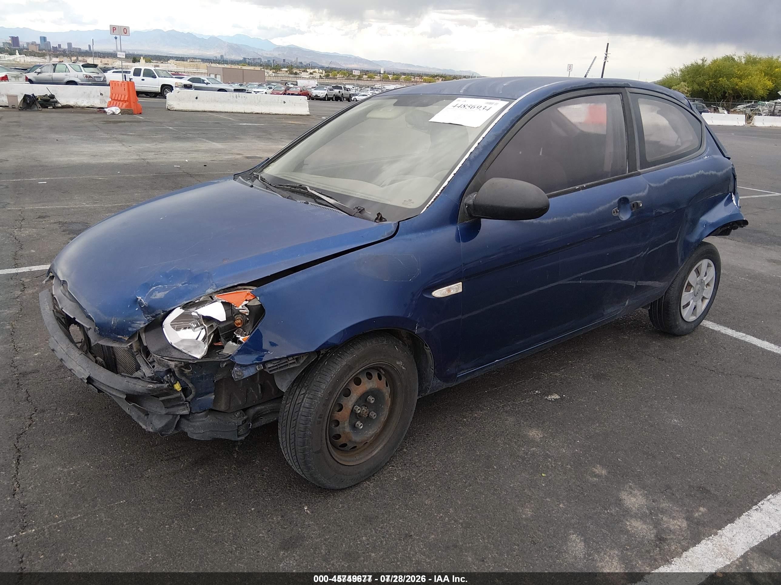 2007 Hyundai Accent Gs Blue vin: KMHCM36C97U016636