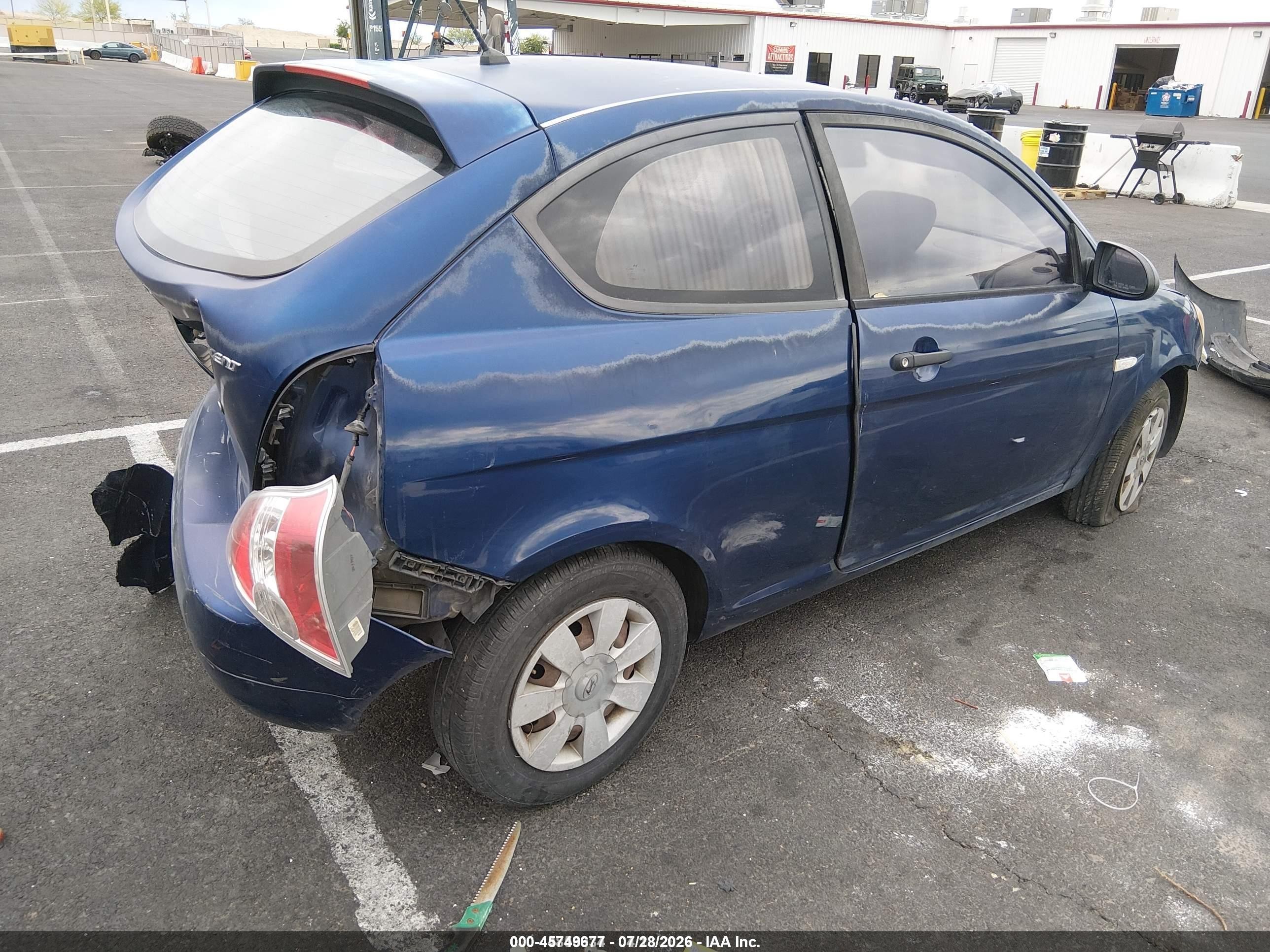 2007 Hyundai Accent Gs Blue vin: KMHCM36C97U016636