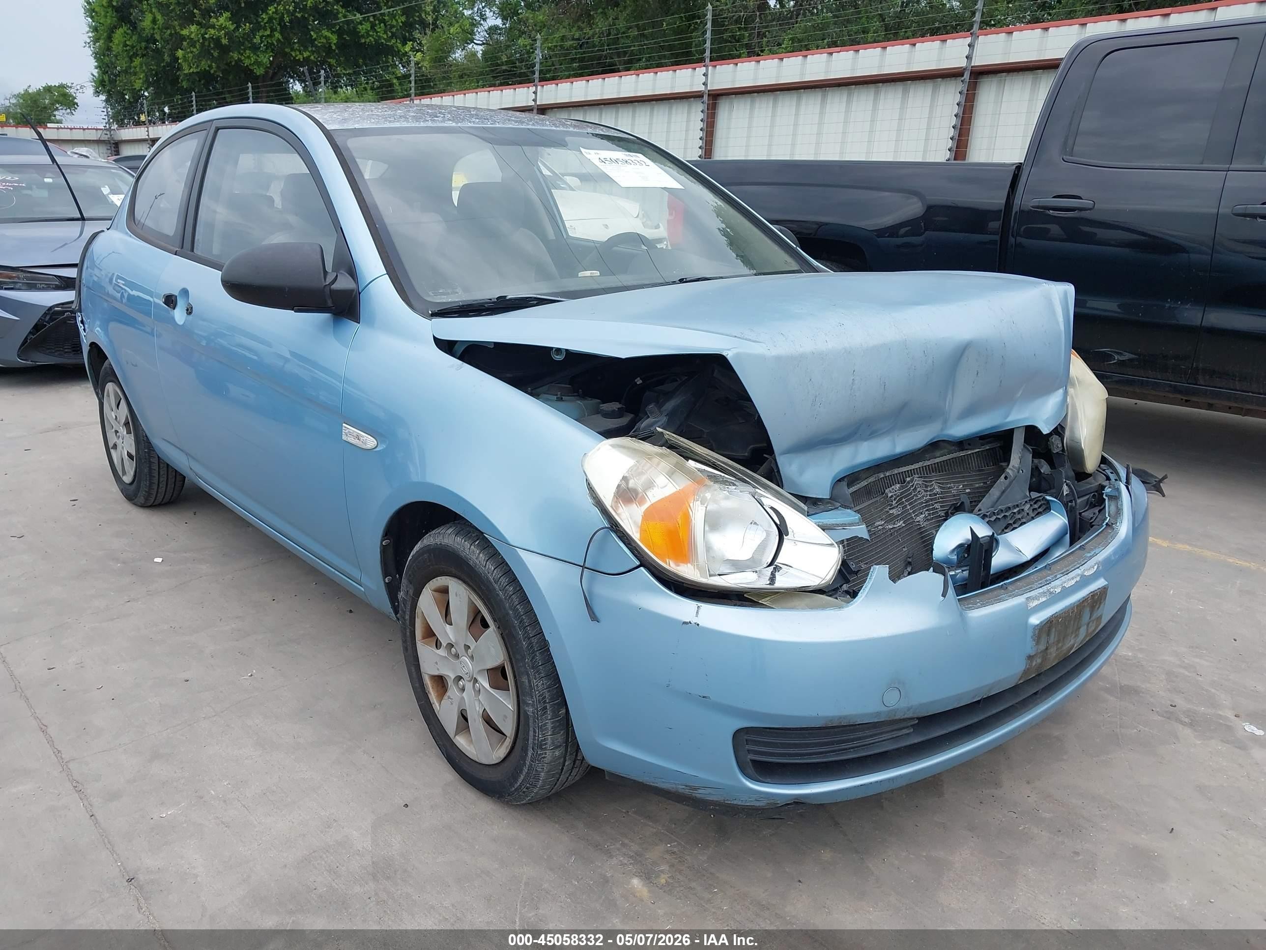2008 Hyundai Accent Gs Blue vin: KMHCM36C98U091547