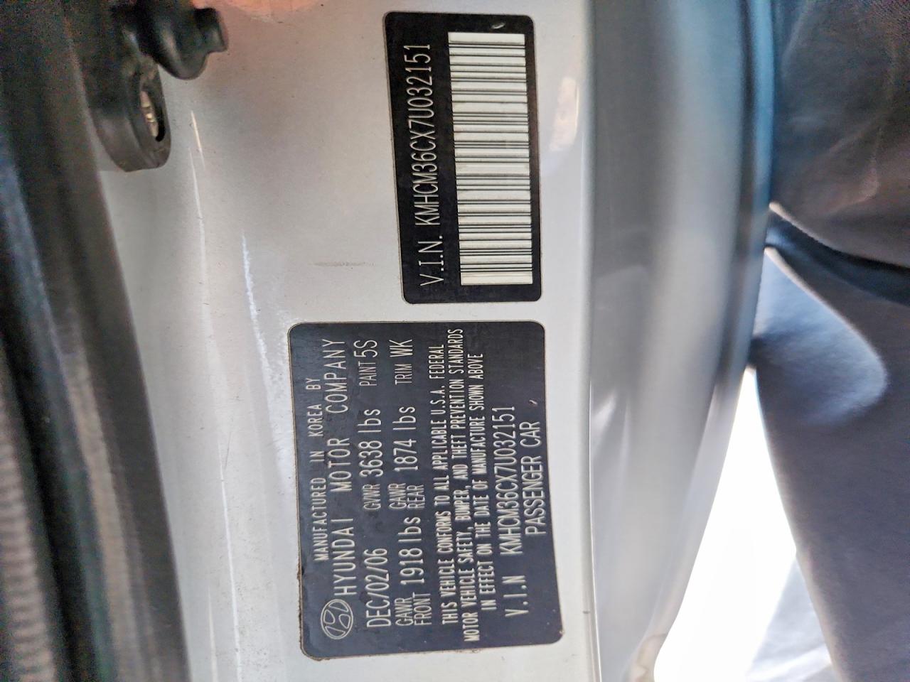 2007 Hyundai Accent Gs Silver vin: KMHCM36CX7U032151