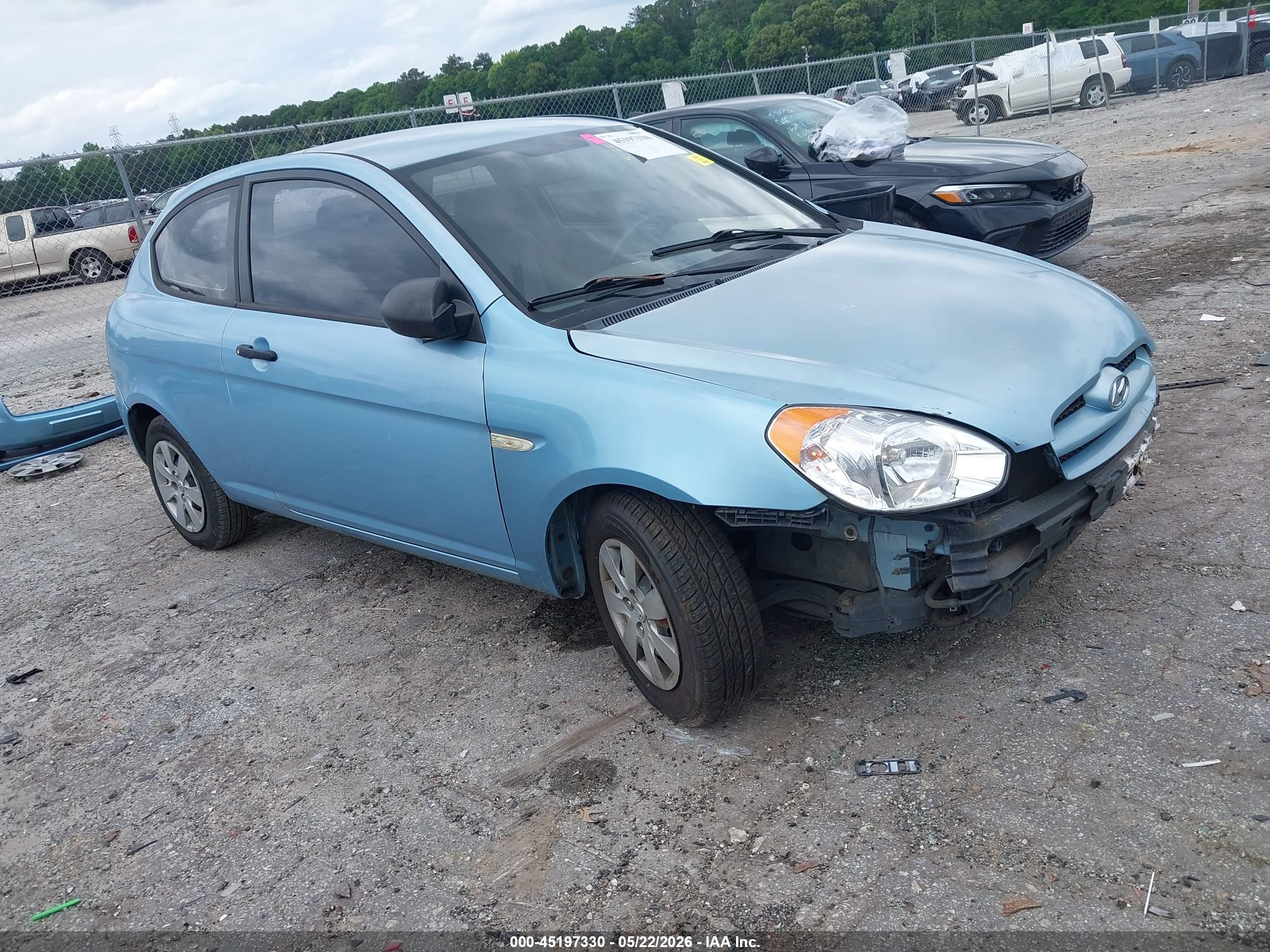 2008 Hyundai Accent Gs Blue vin: KMHCM36CX8U057343