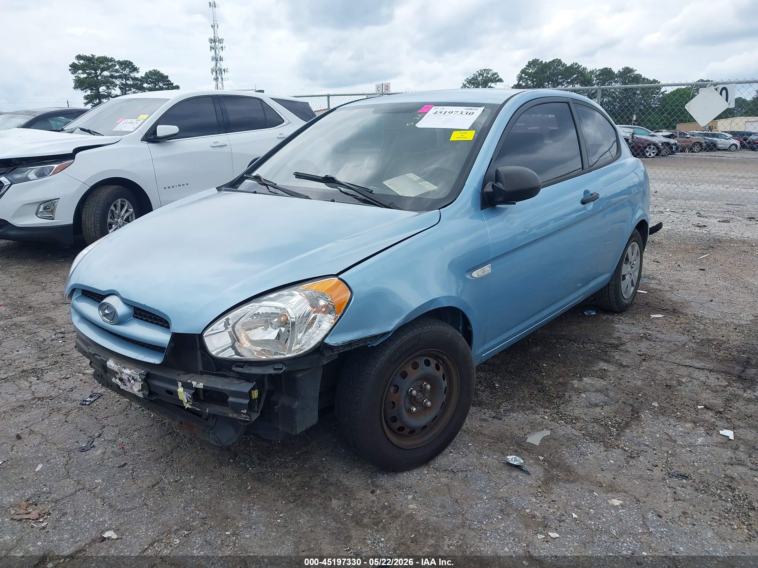 2008 Hyundai Accent Gs Blue vin: KMHCM36CX8U057343