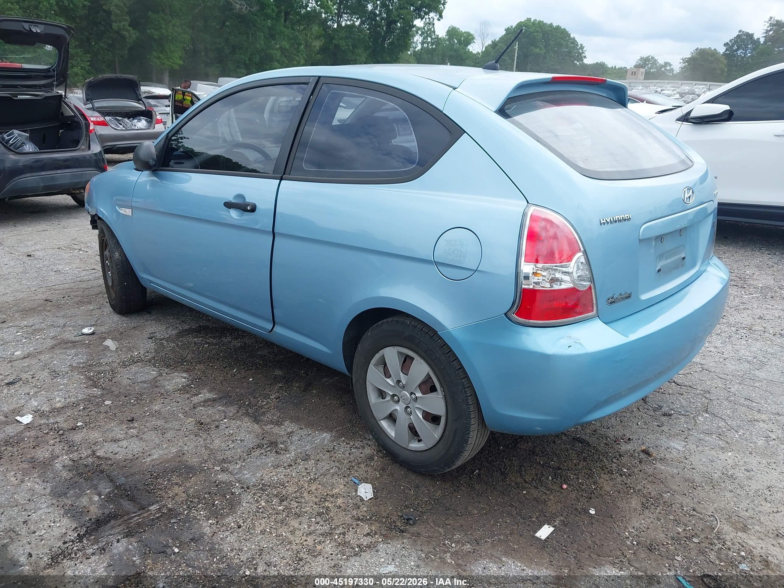 2008 Hyundai Accent Gs Blue vin: KMHCM36CX8U057343