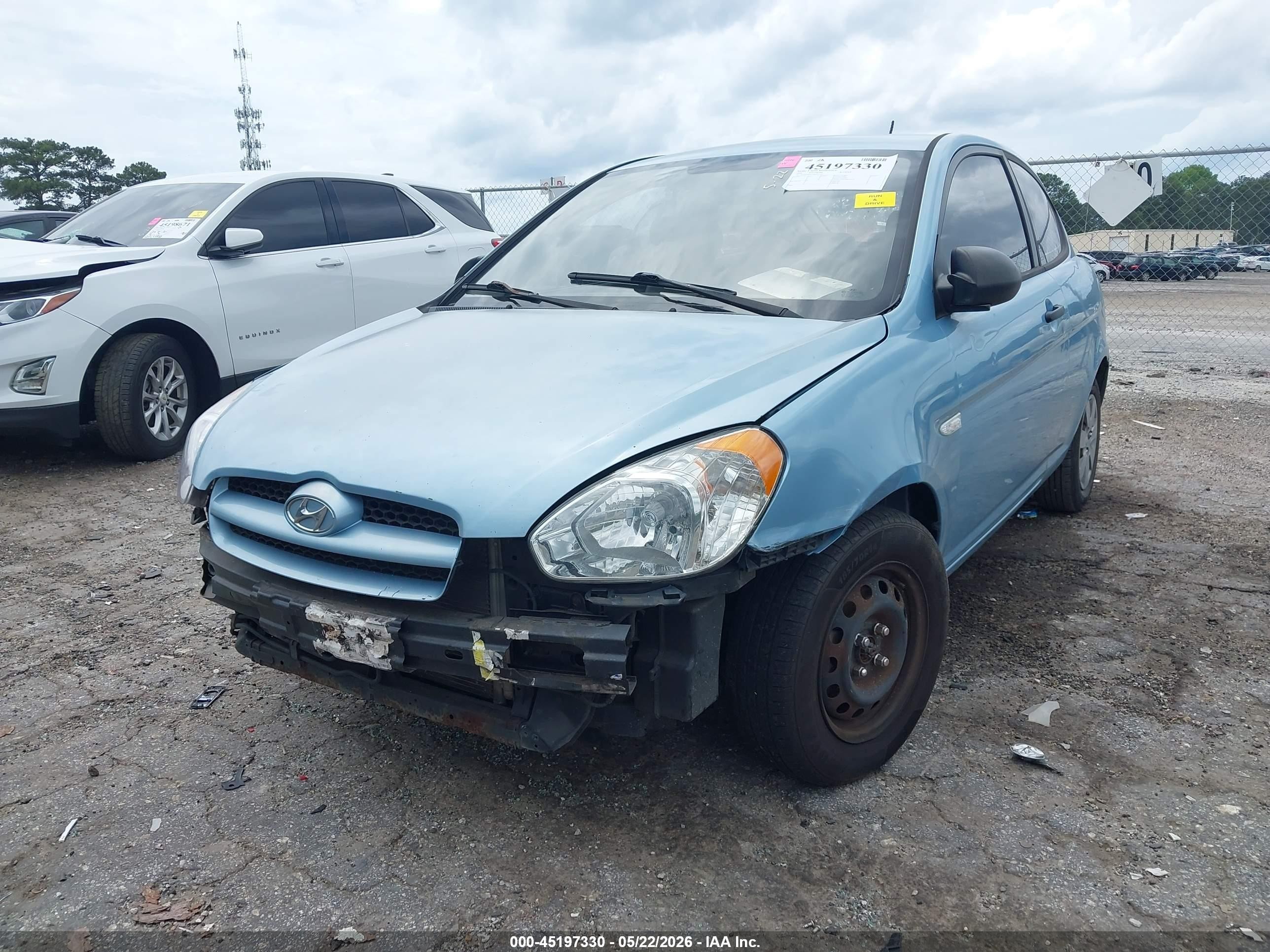 2008 Hyundai Accent Gs Blue vin: KMHCM36CX8U057343