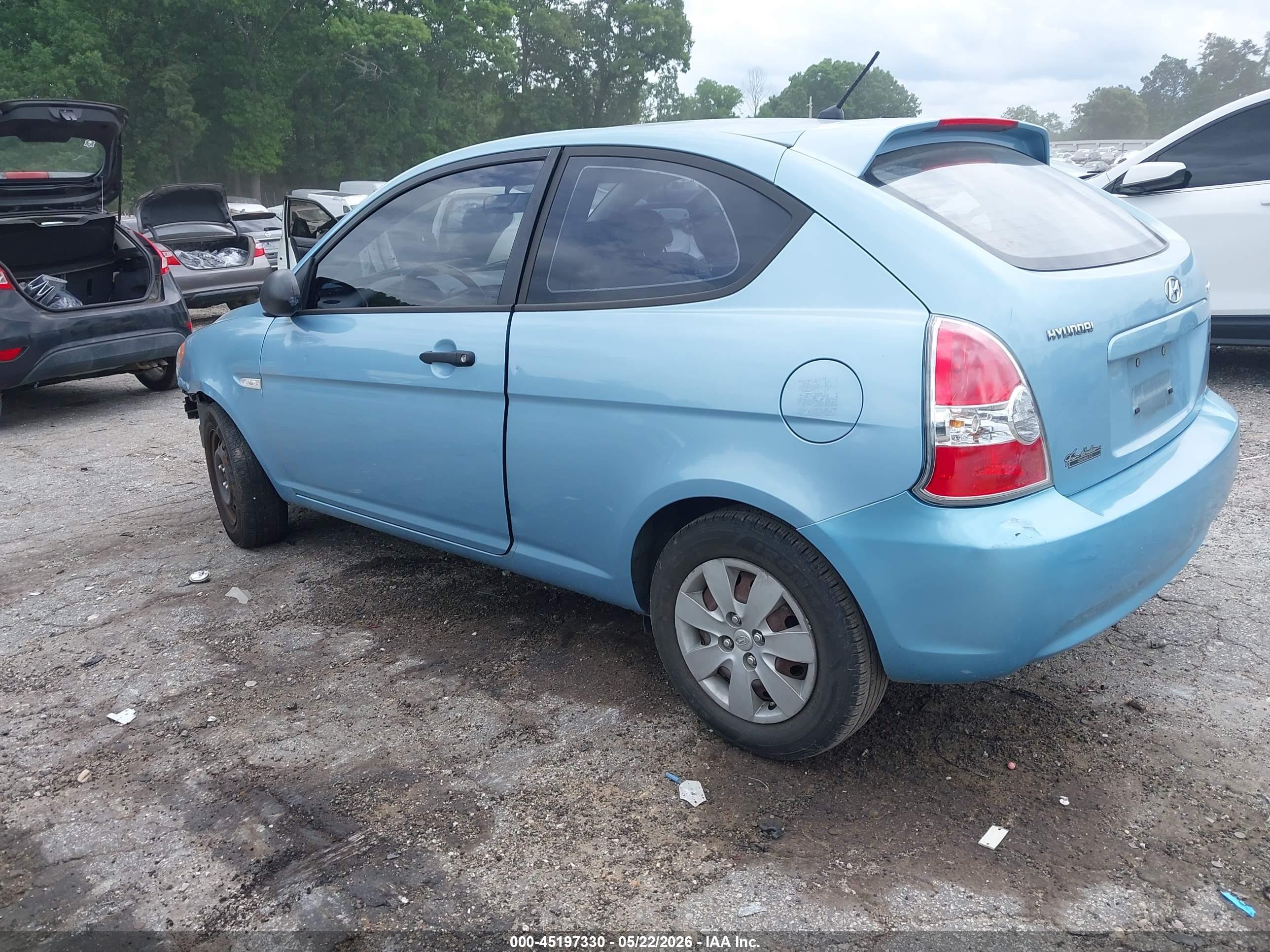 2008 Hyundai Accent Gs Blue vin: KMHCM36CX8U057343