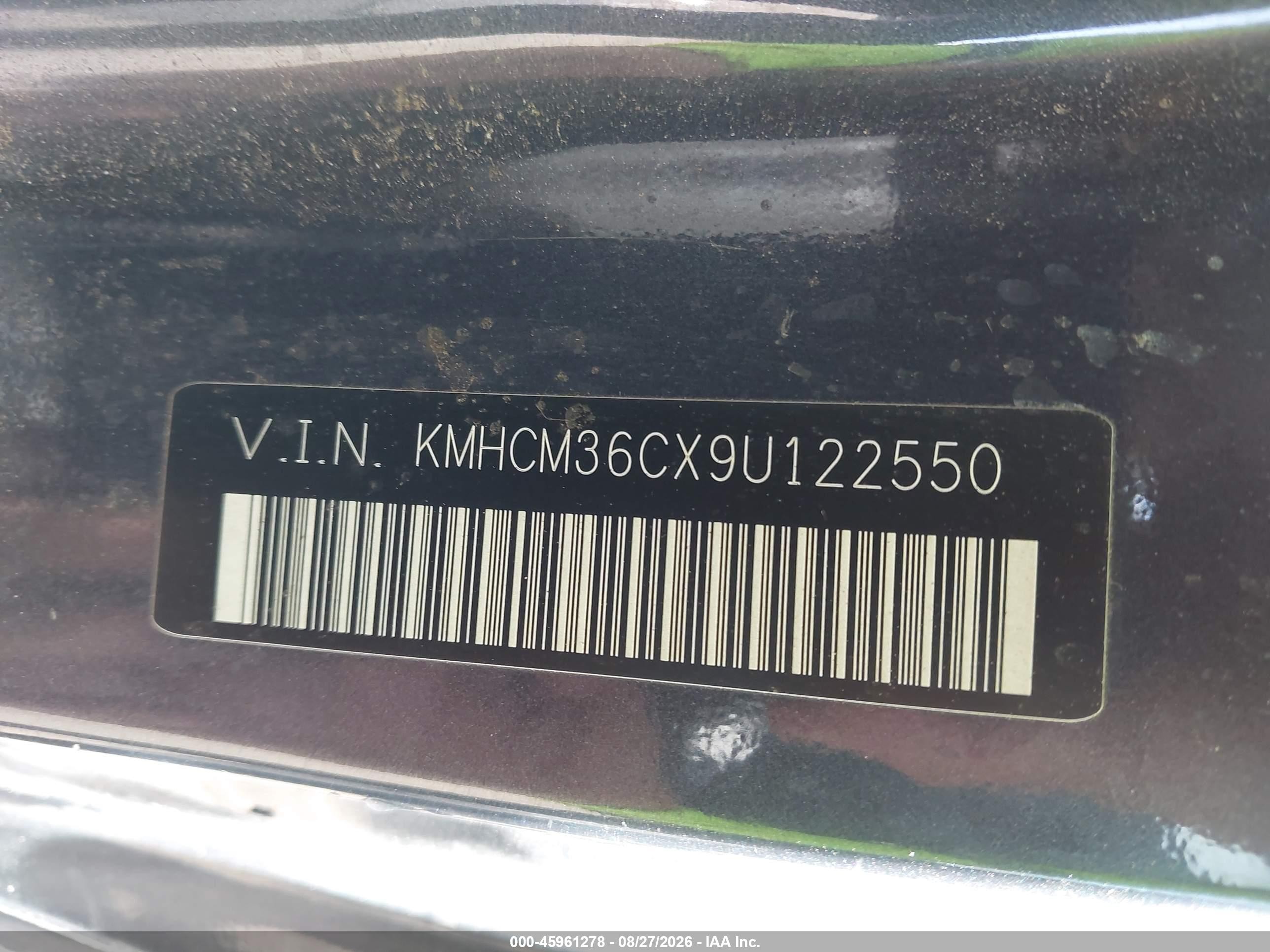 2009 Hyundai Accent Gs Gray vin: KMHCM36CX9U122550