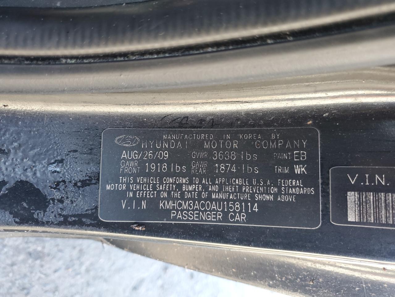 2010 Hyundai Accent Blue Black vin: KMHCM3AC0AU158114