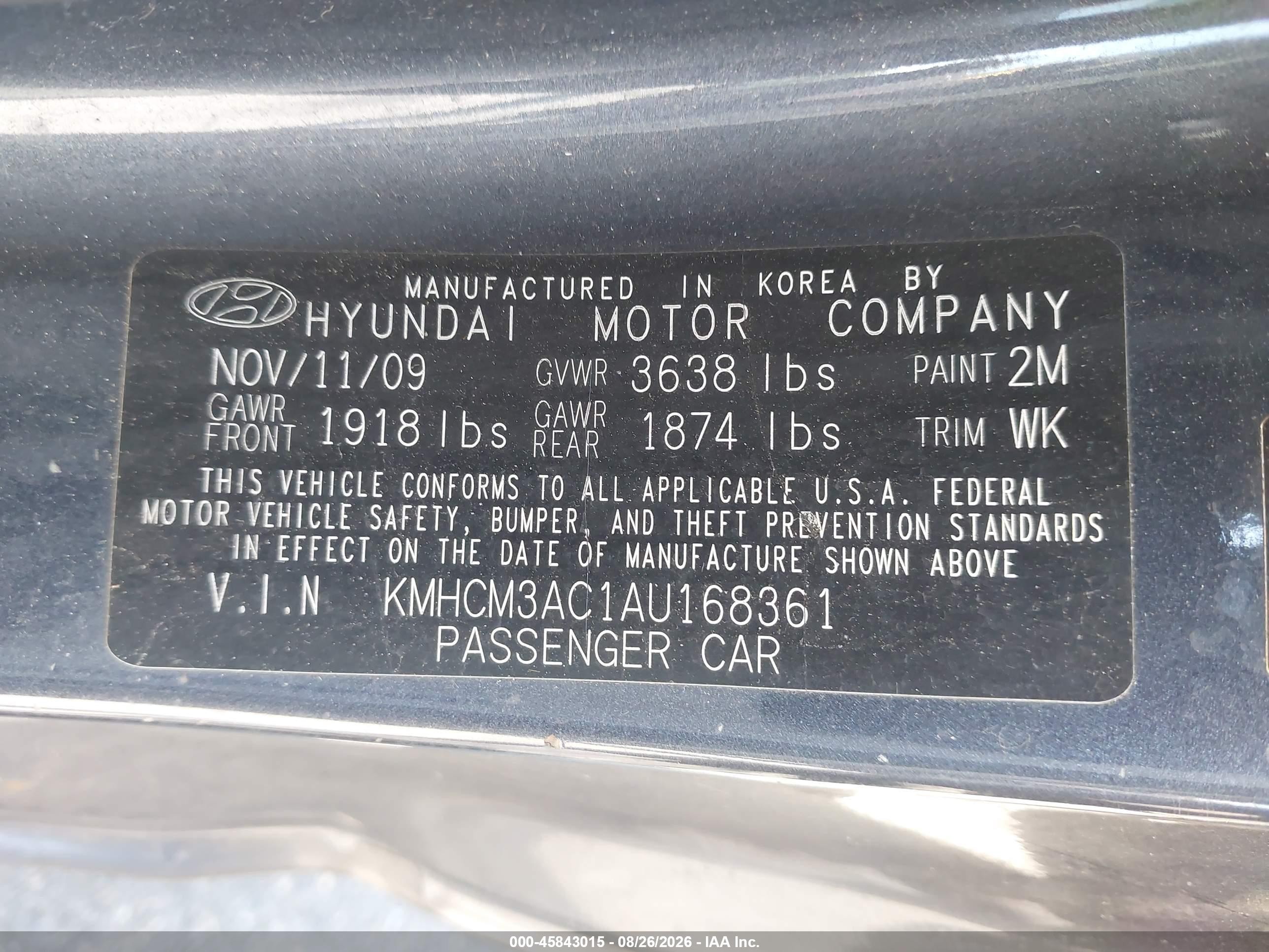 2010 Hyundai Accent Gs Gray vin: KMHCM3AC1AU168361