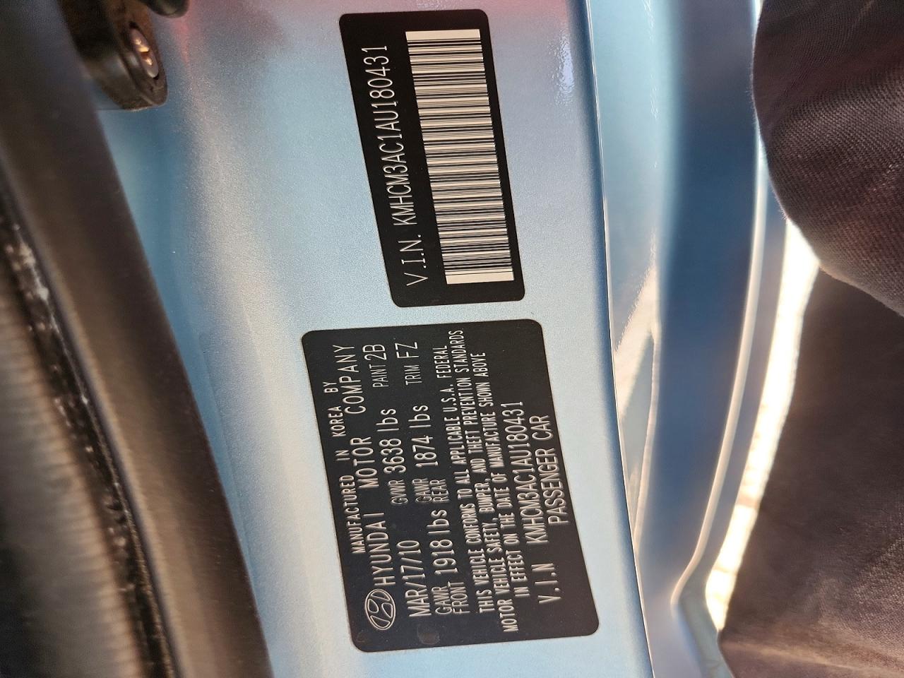 2010 Hyundai Accent Gs Синий vin: KMHCM3AC1AU180431
