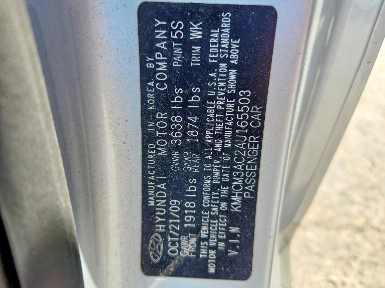 2010 Hyundai Accent Gs Silver vin: KMHCM3AC2AU165503