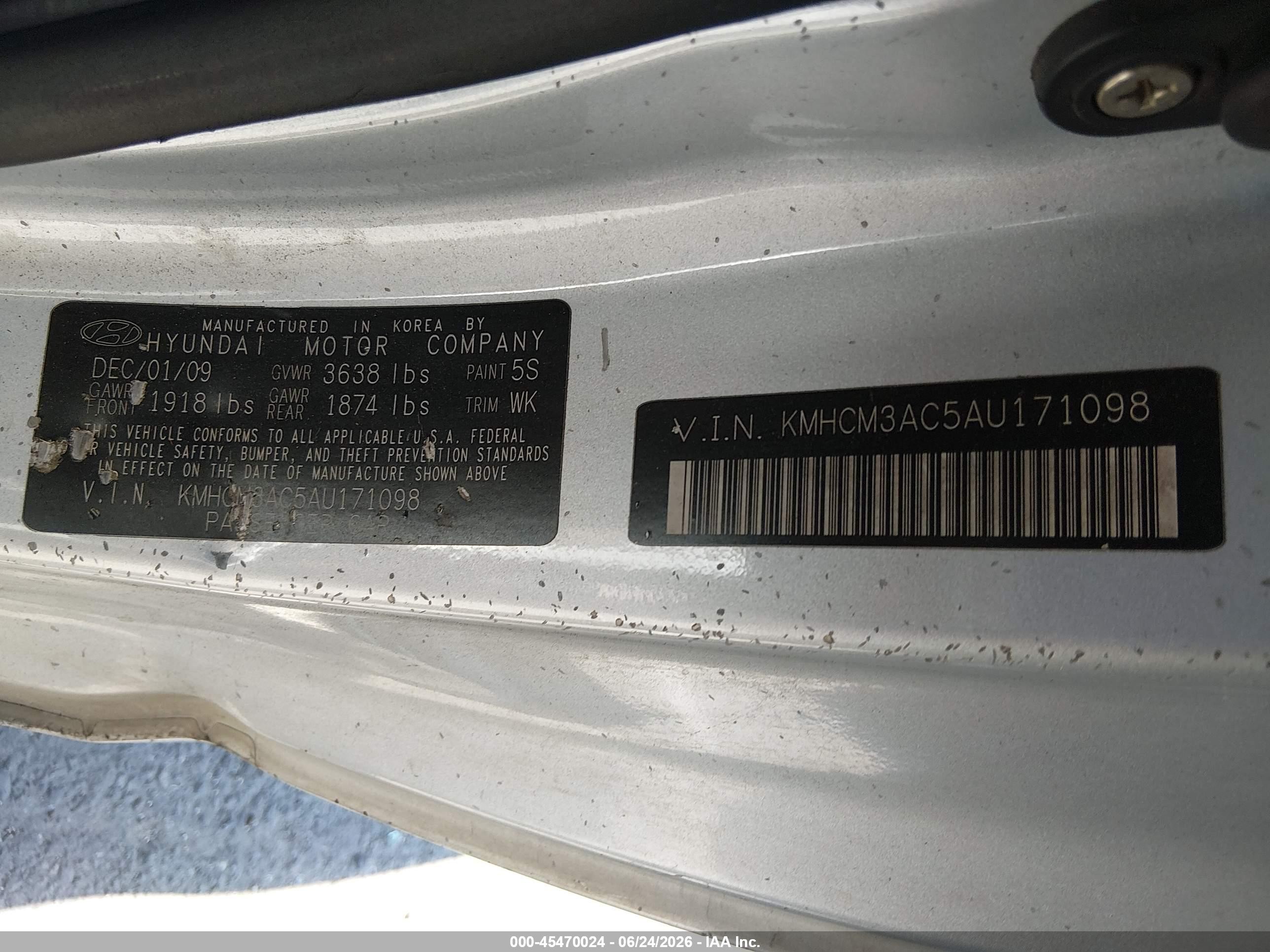 2010 Hyundai Accent Blue Серый vin: KMHCM3AC5AU171098