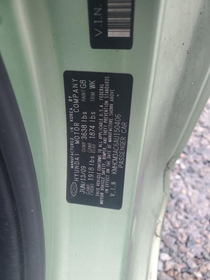 2010 Hyundai Accent Gs Green vin: KMHCM3AC6AU150406