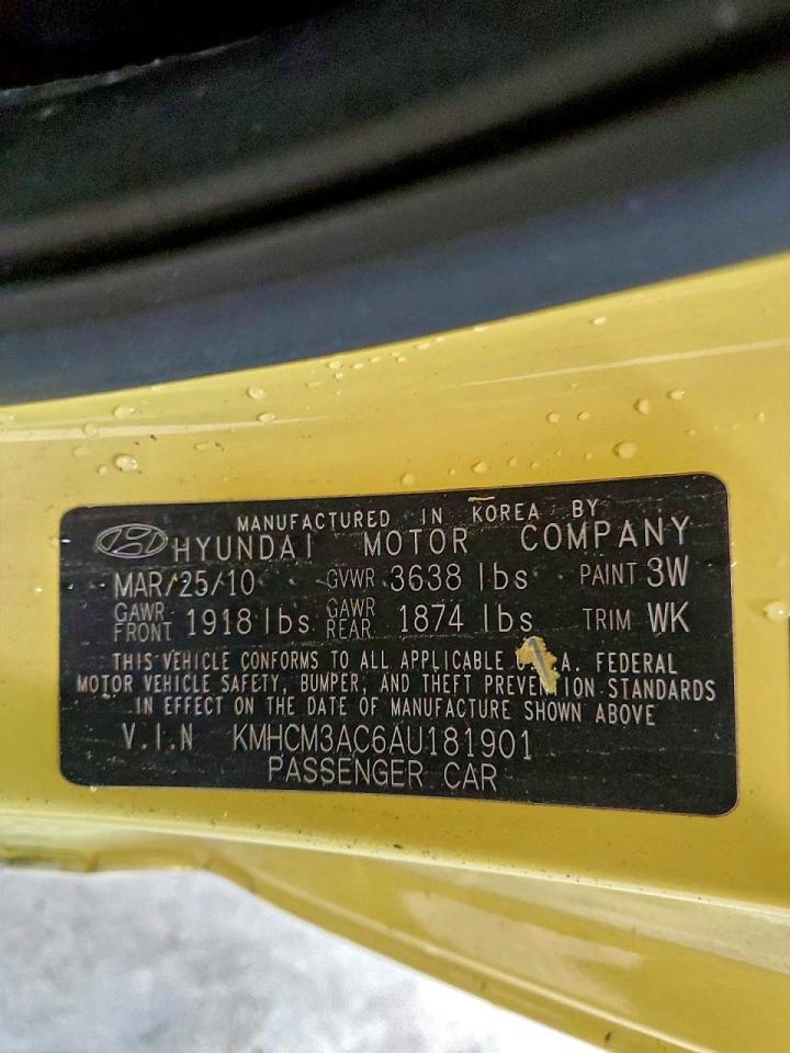 2010 Hyundai Accent Blue Yellow vin: KMHCM3AC6AU181901