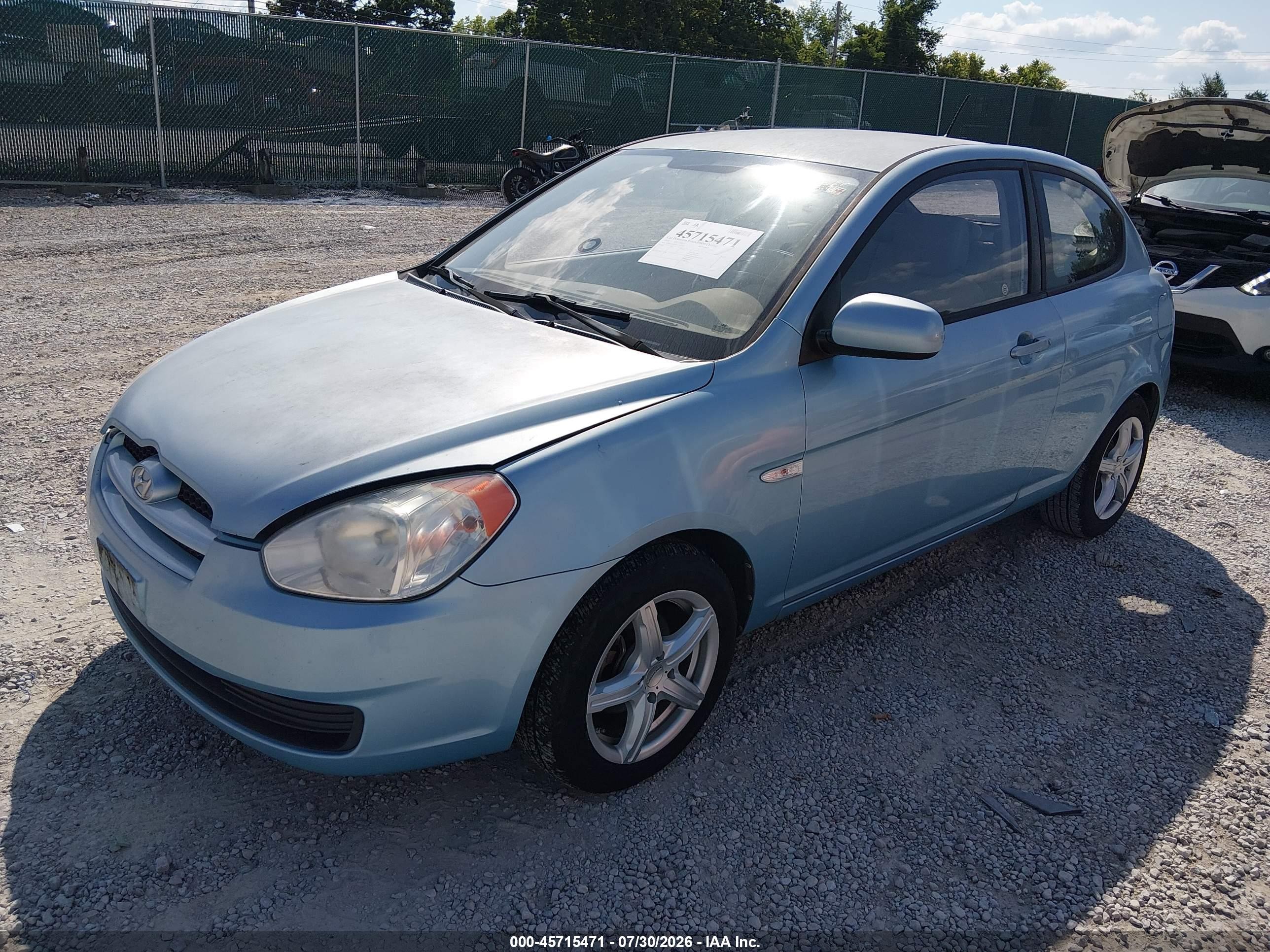 2010 Hyundai Accent Gs Blue vin: KMHCM3AC8AU162704