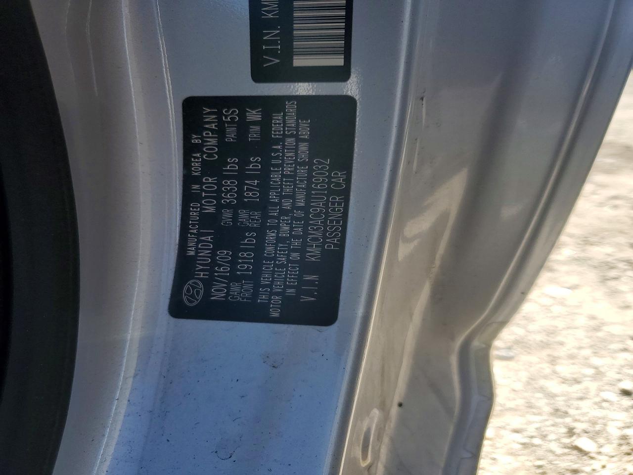 2010 Hyundai Accent Gs Gray vin: KMHCM3AC9AU169032