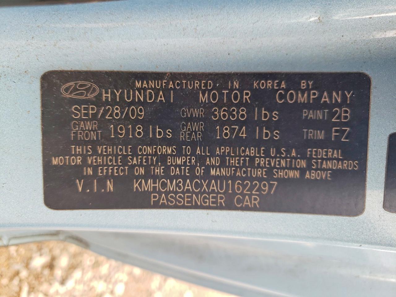 2010 Hyundai Accent Gs Синий vin: KMHCM3ACXAU162297