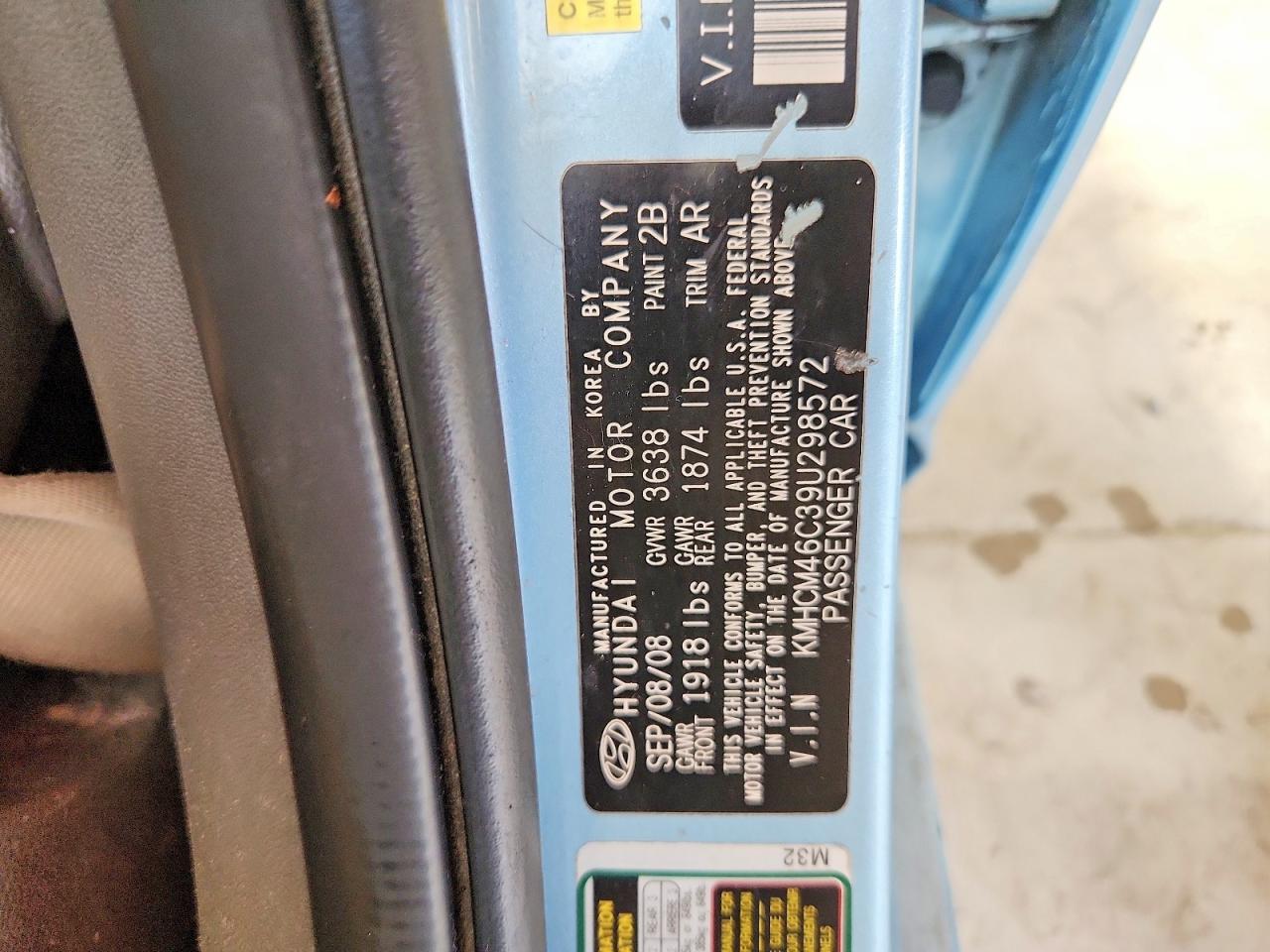 2009 Hyundai Accent Gls Blue vin: KMHCM46C39U298572