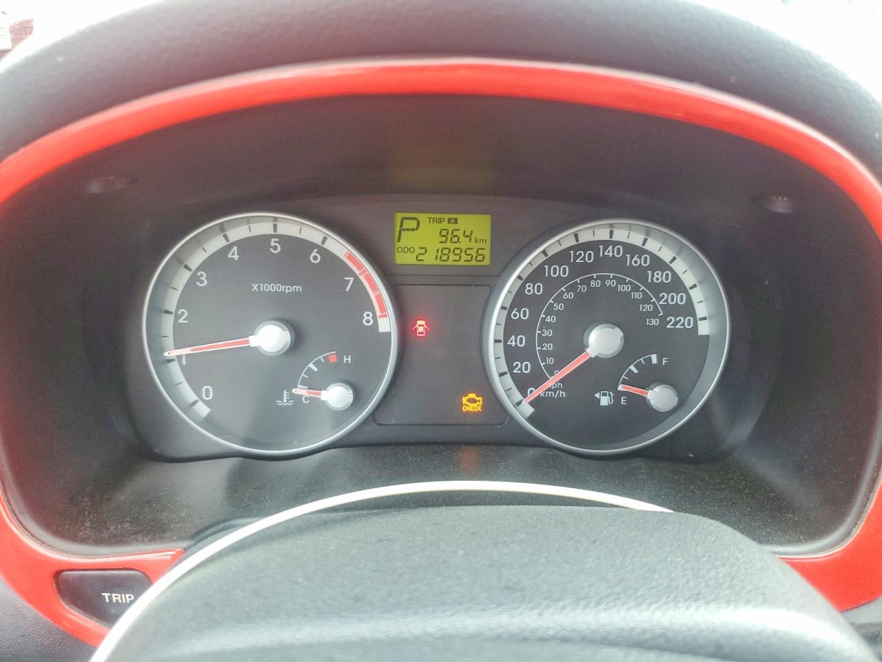 2008 Hyundai Accent Base Red vin: KMHCN35C08U091810