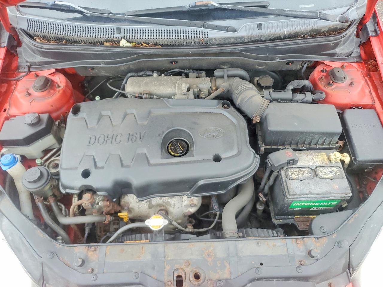 2008 Hyundai Accent Base Red vin: KMHCN35C08U091810