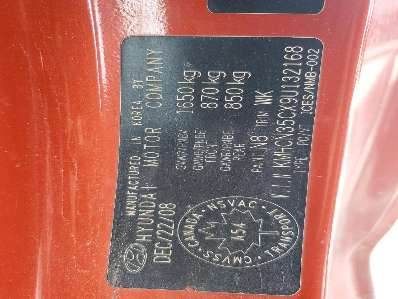 2009 Hyundai Accent Se Orange vin: KMHCN35CX9U132168