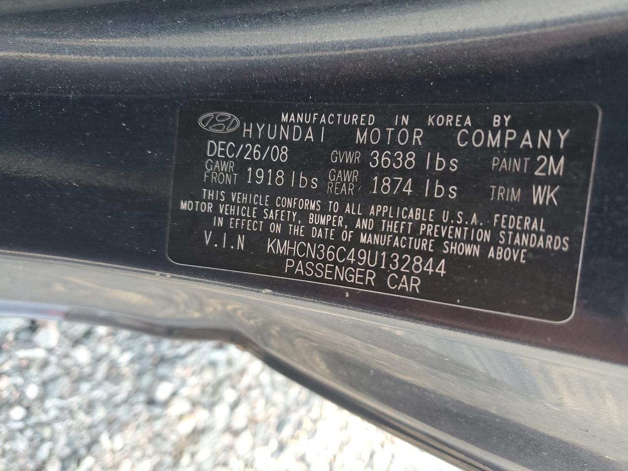 2009 Hyundai Accent Se Gray vin: KMHCN36C49U132844