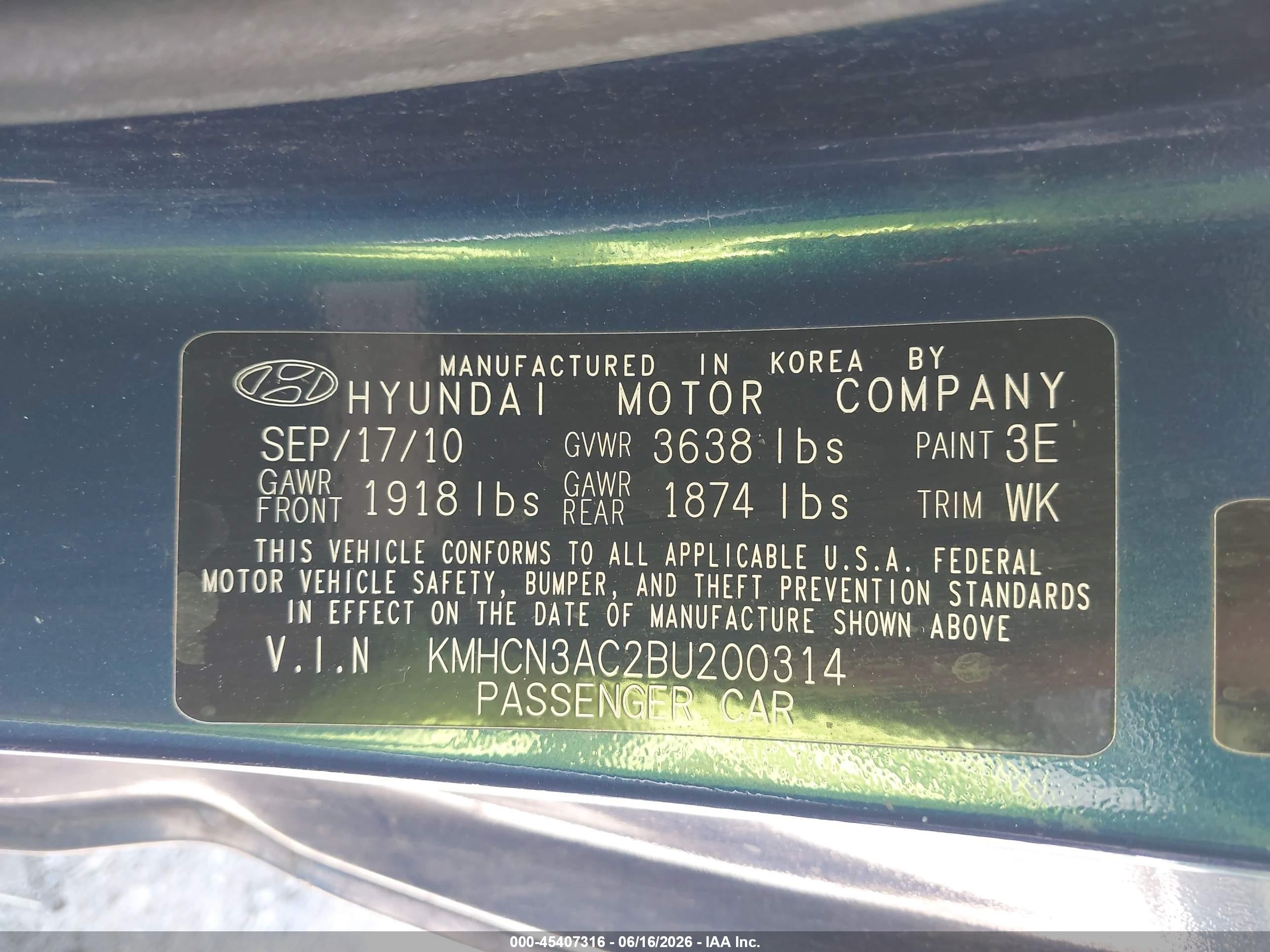 2011 Hyundai Accent Se Синий vin: KMHCN3AC2BU200314