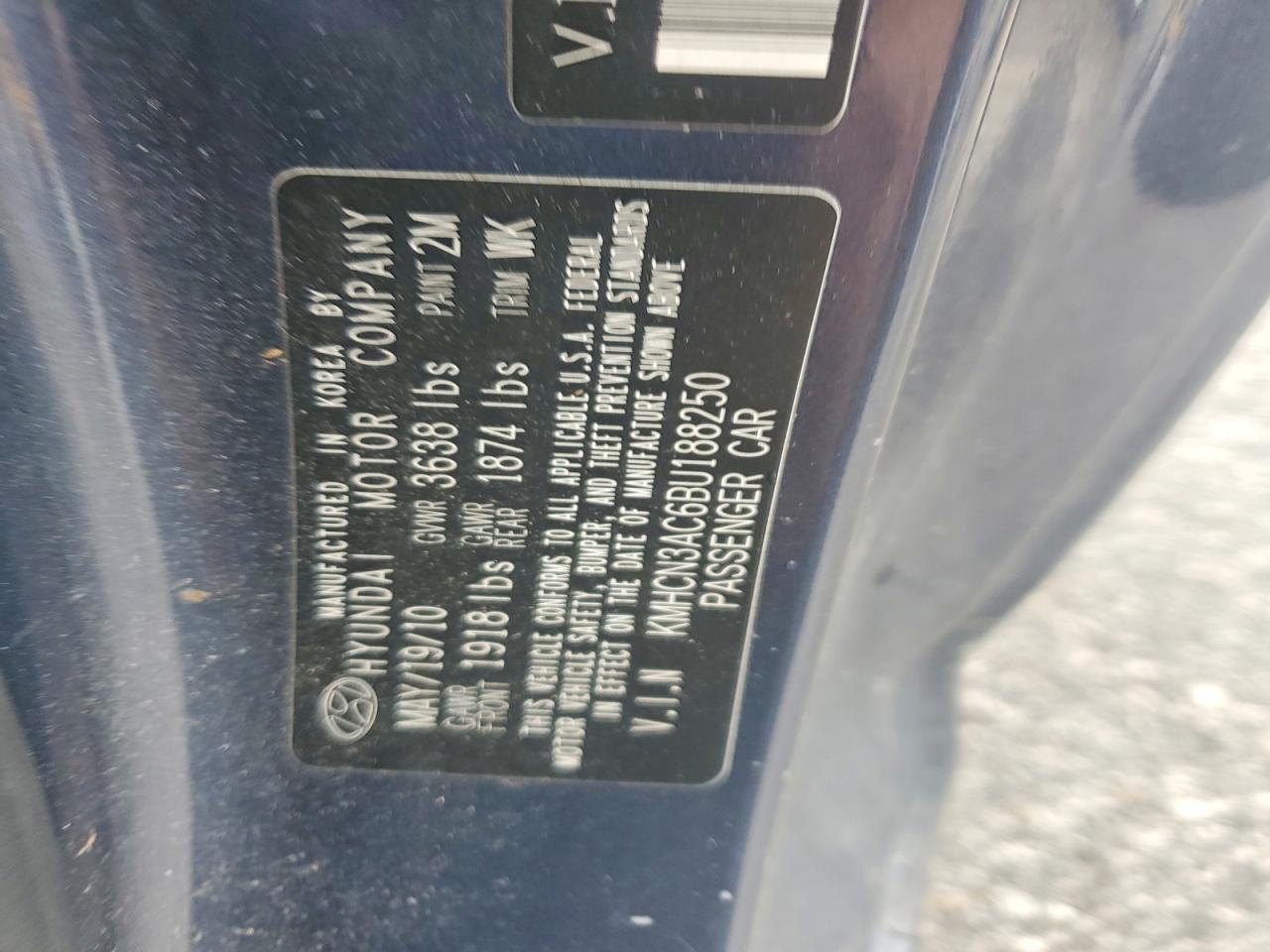 2011 Hyundai Accent Se Blue vin: KMHCN3AC6BU188250