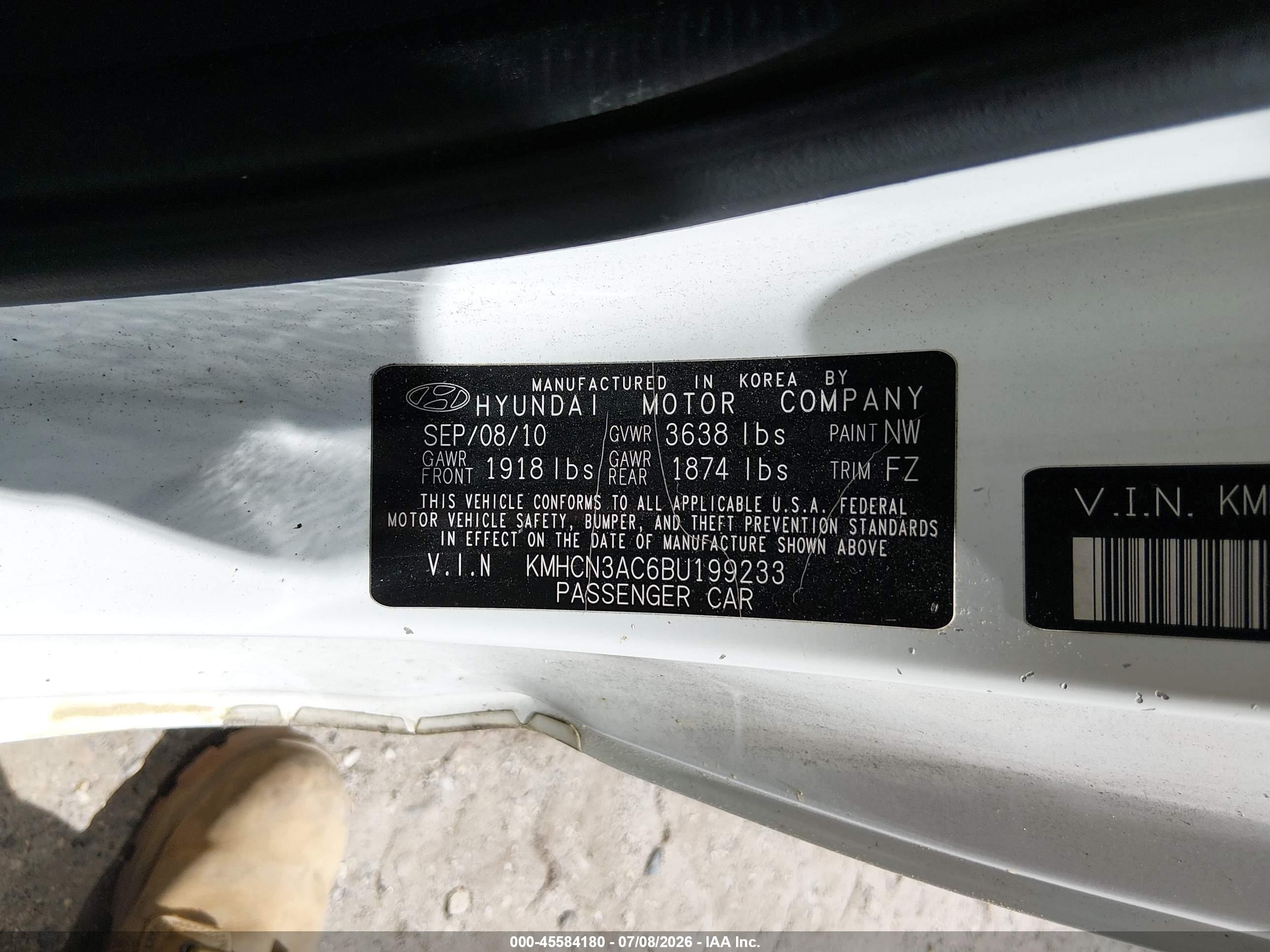 2011 Hyundai Accent Se White vin: KMHCN3AC6BU199233