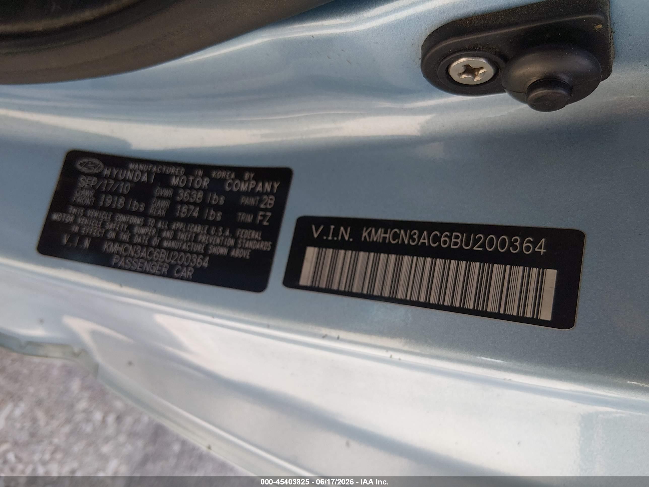 2011 Hyundai Accent Se Blue vin: KMHCN3AC6BU200364