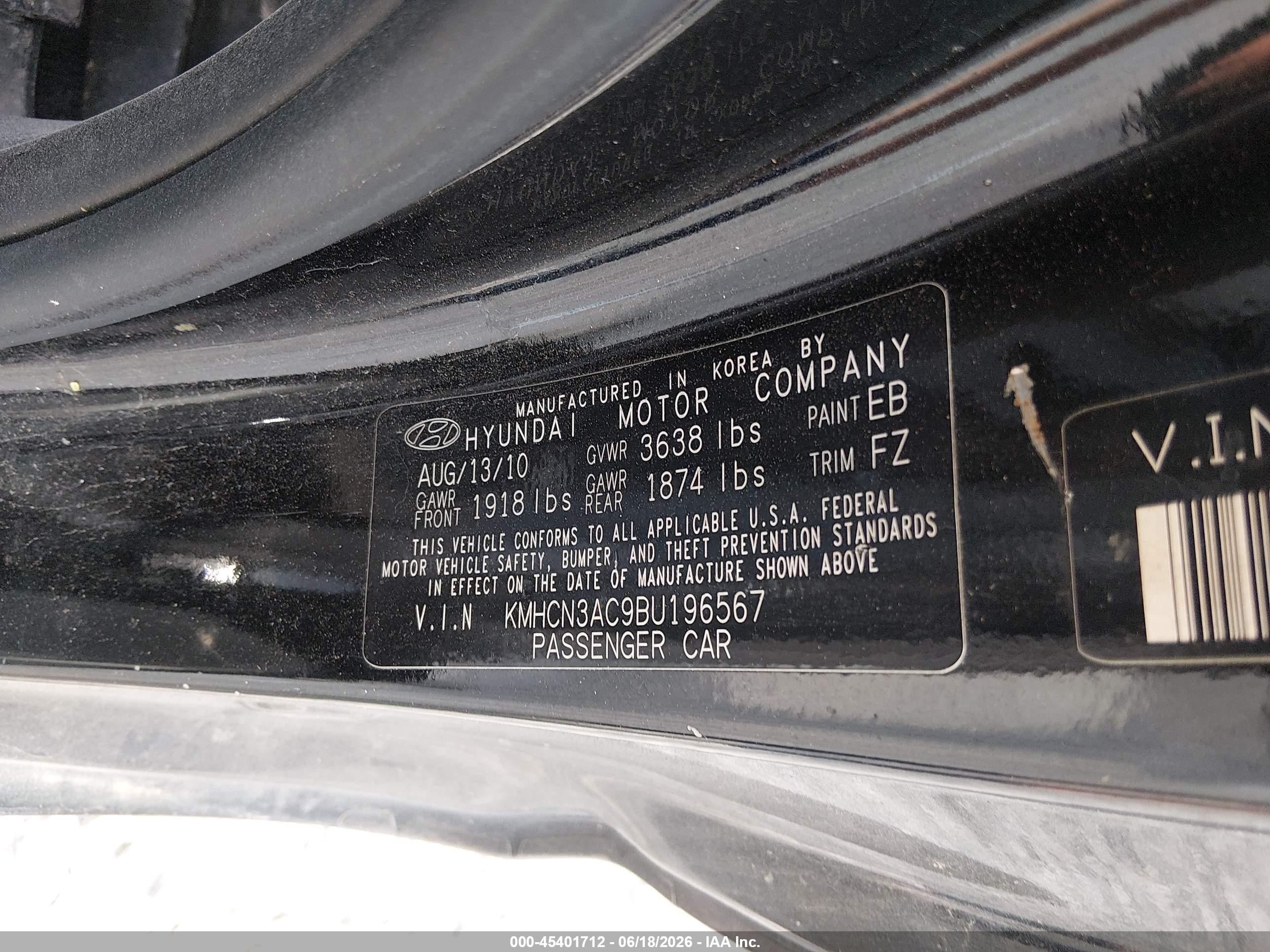 2011 Hyundai Accent Se Black vin: KMHCN3AC9BU196567