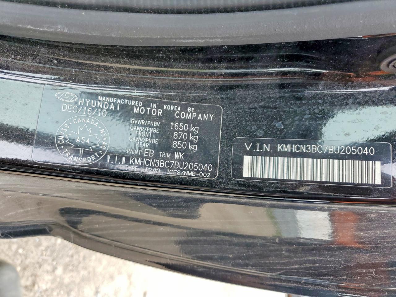 2011 Hyundai Accent Se Черный vin: KMHCN3BC7BU205040