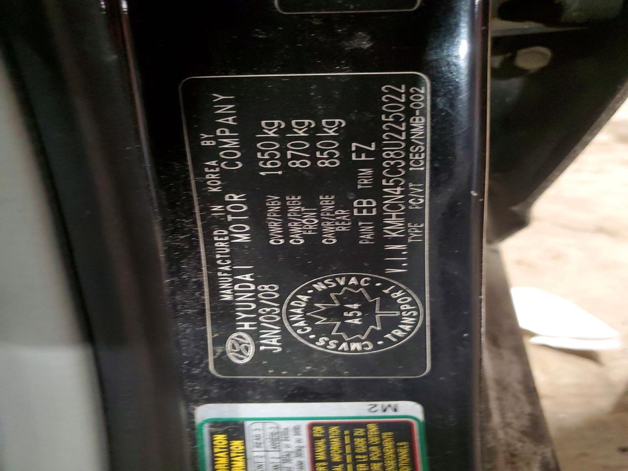 2008 Hyundai Accent Gls Two Tone vin: KMHCN45C38U225022