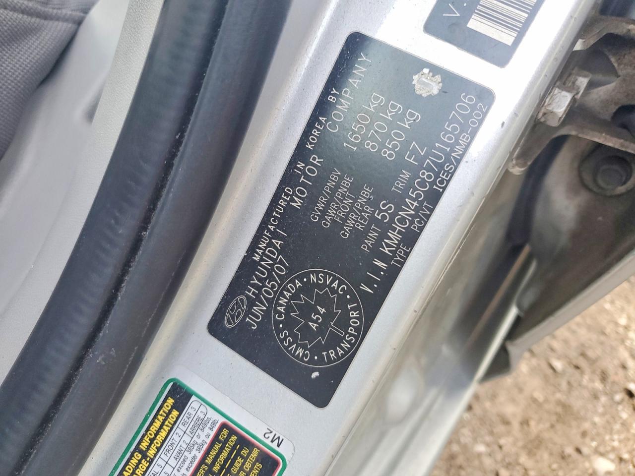 2007 Hyundai Accent Gls Серебряный vin: KMHCN45C87U165706