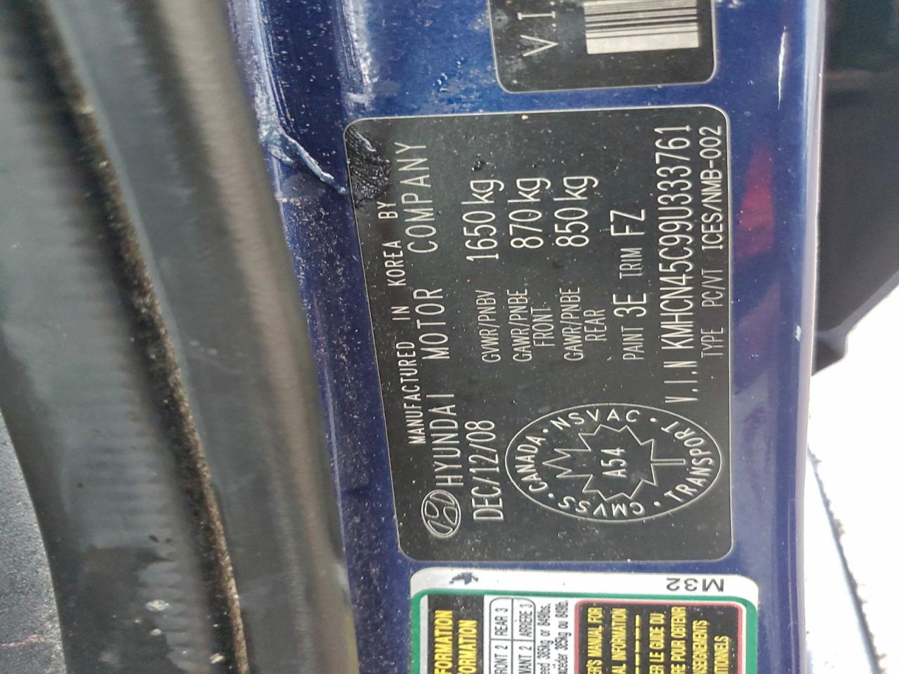 2009 Hyundai Accent Gls Синий vin: KMHCN45C99U333761